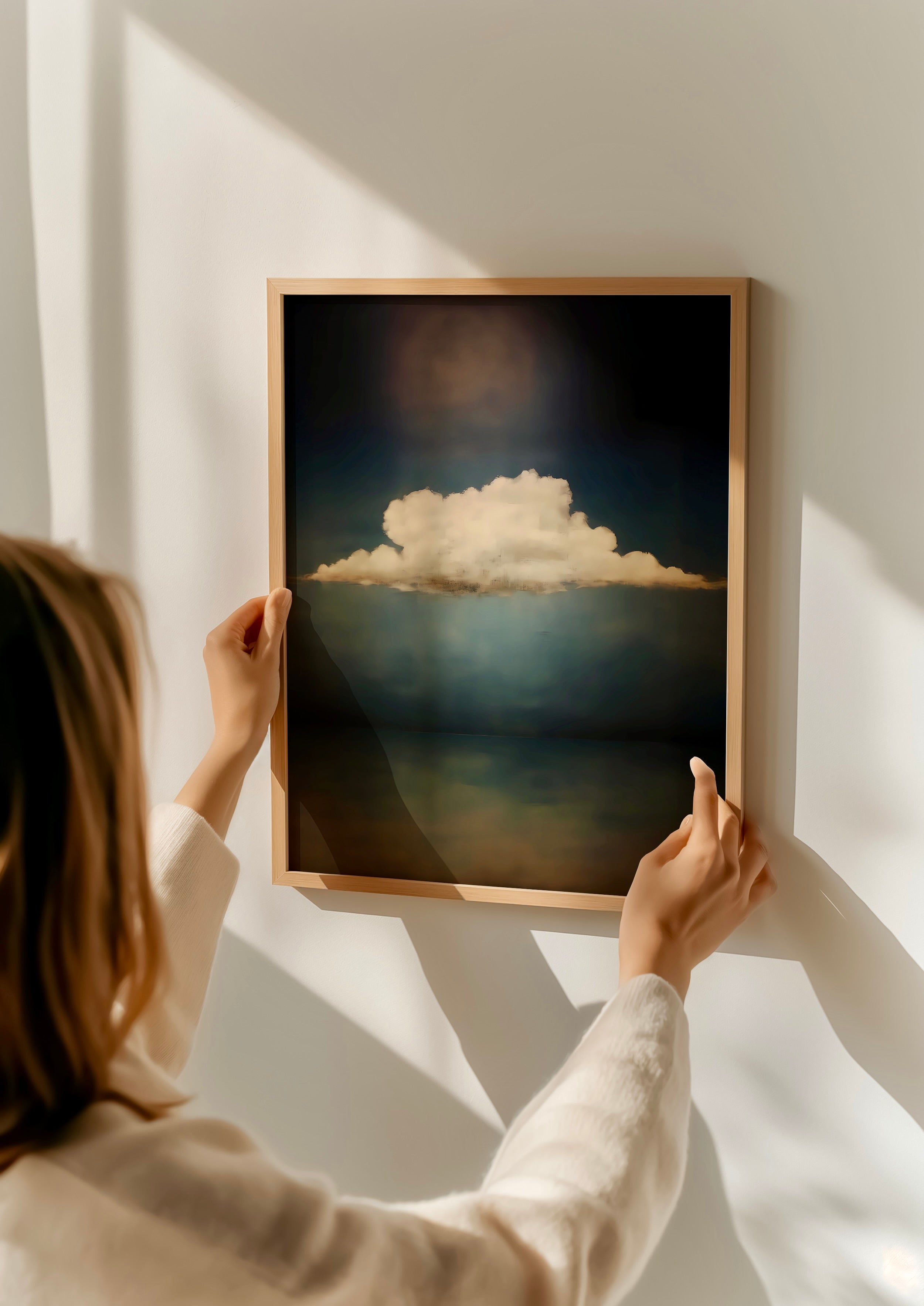 Vintage Moody Cloud Art - Minimalist Wall Decor | Serene Cloudscape Print