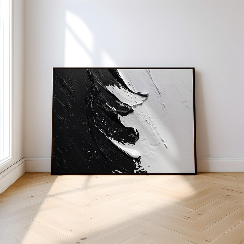 Minimalist Black and White Art – Sophisticated Abstract Wall Decor | Matte Poster & Canvas