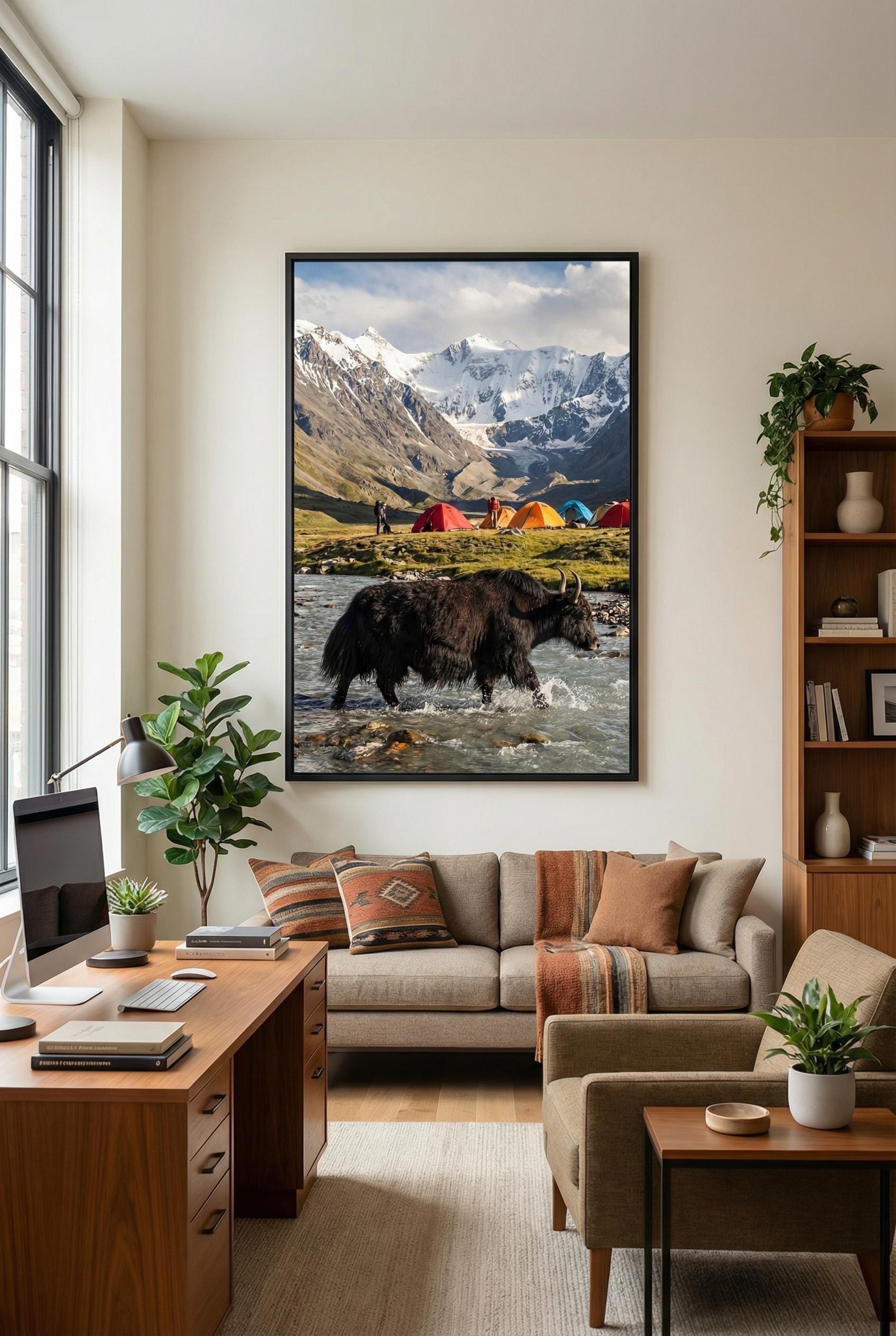 Bull Crossing River Print: Landscape Wall Art (Framed or Canvas)