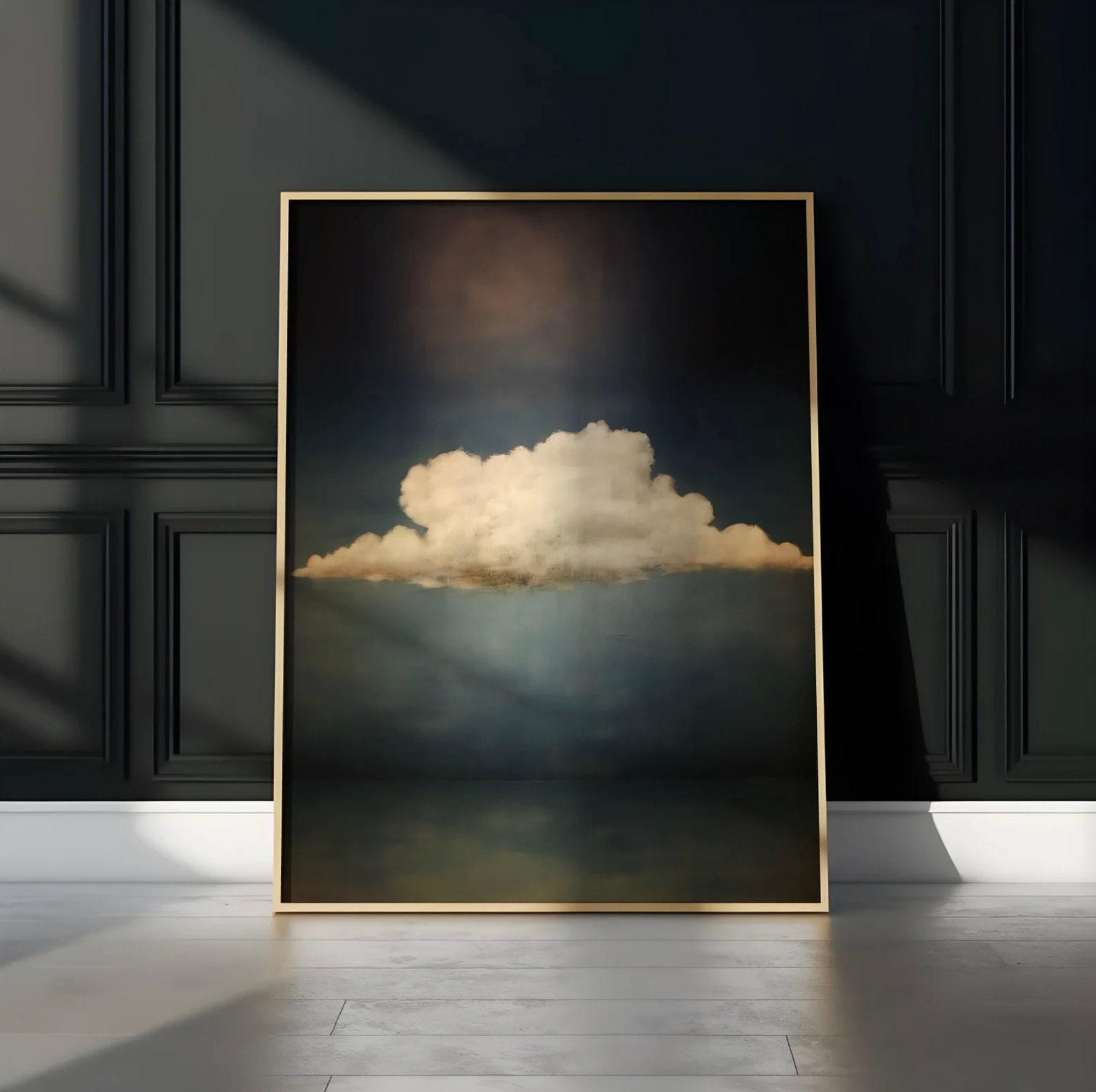 Deeper Cloud: Vintage Moody Cloud Art | Serene & Minimalist Wall Decor