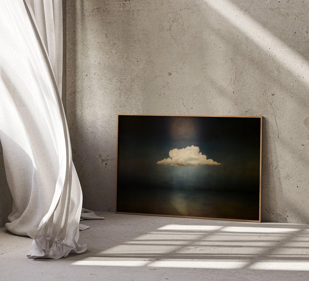 Vintage Moody Cloud Art - Minimalist Wall Decor | Serene Cloudscape Print