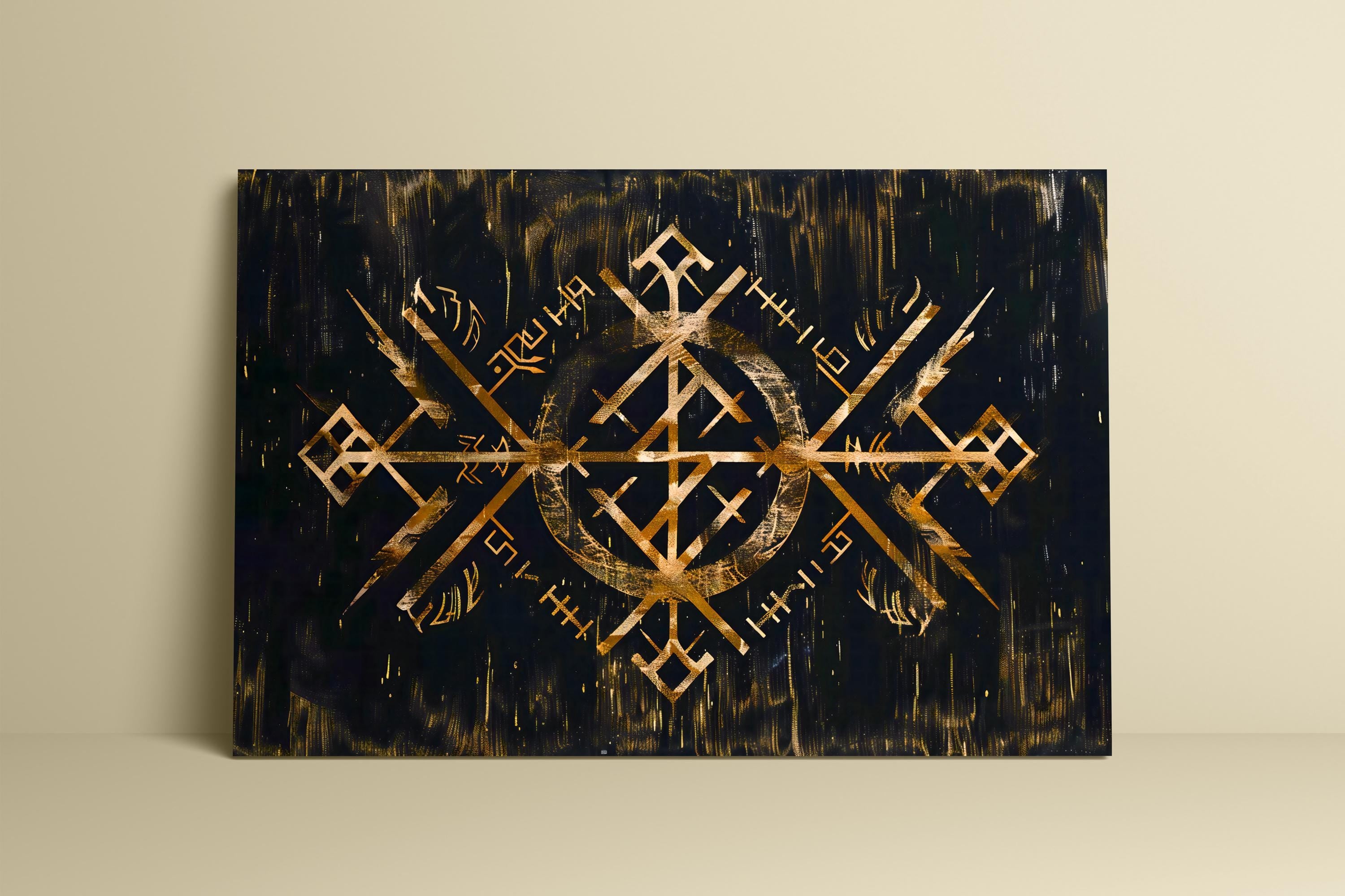 The Golden Sigil: Mystical Esoteric Symbol Art | Dark Academia & Occult Wall Decor