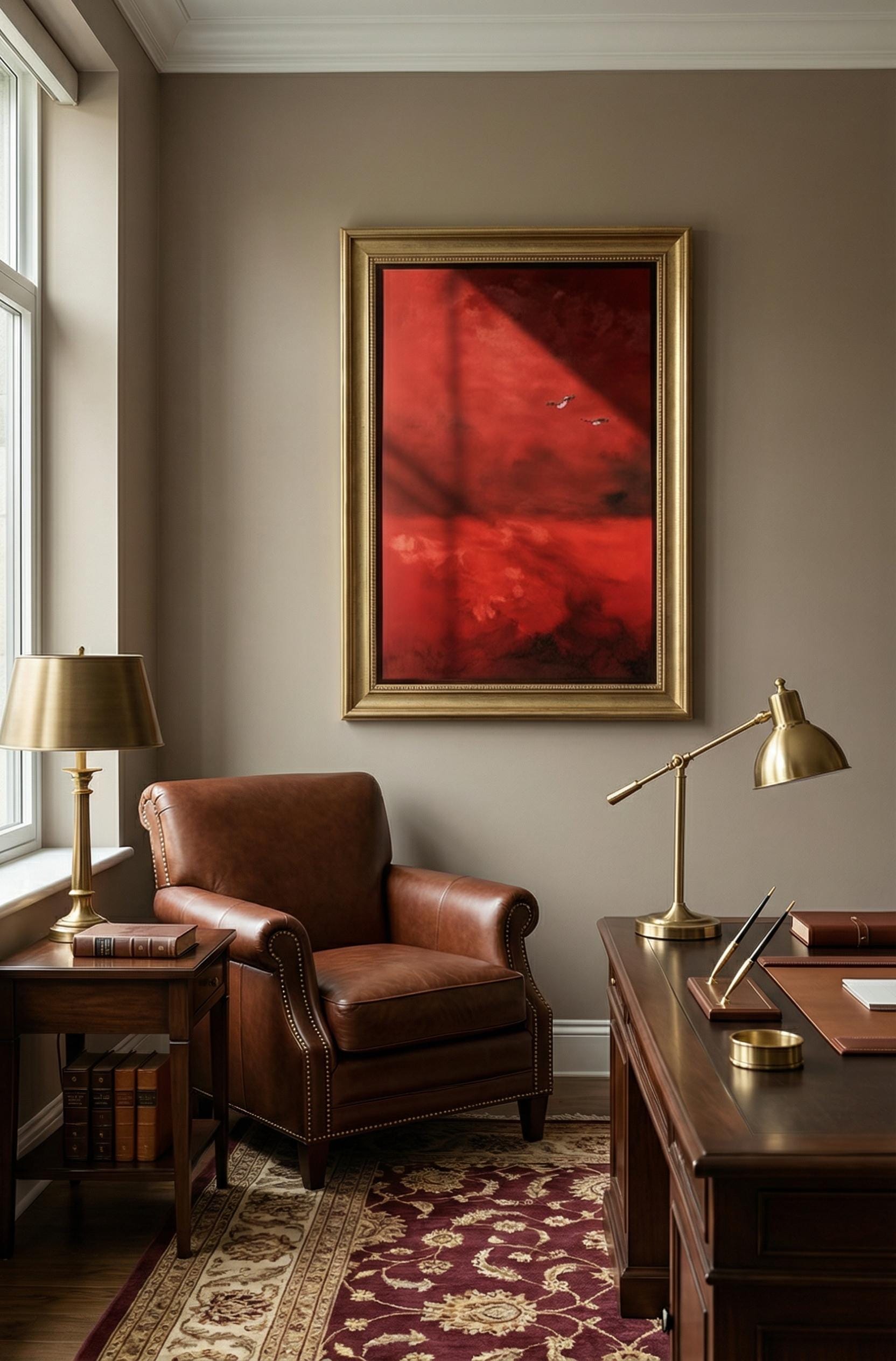 Crimson Sky Canvas Art - Vibrant Red Abstract Minimalist Design