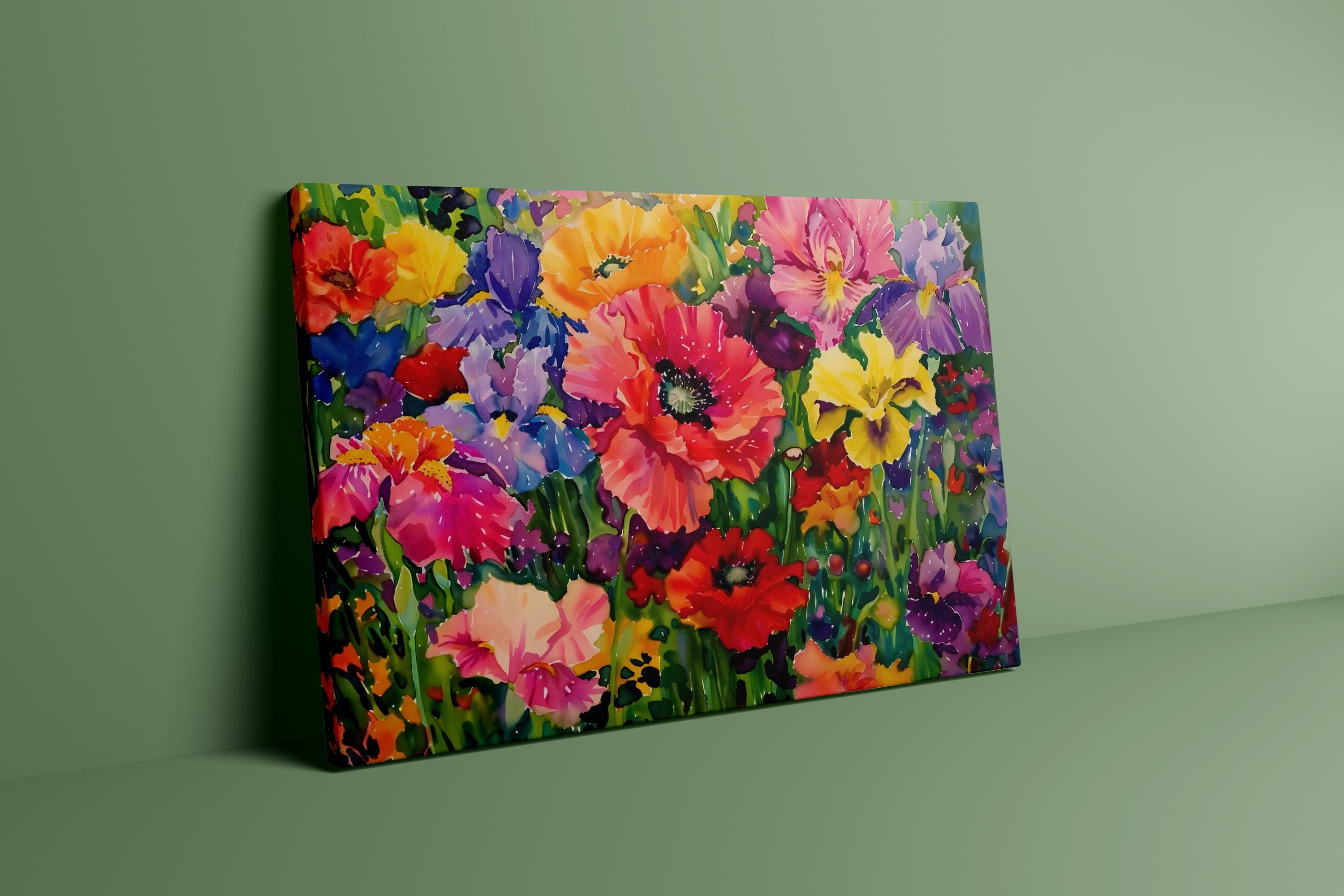 The Joyful Field: Vibrant & Colorful Wildflower Meadow | Impressionist Floral Wall Art