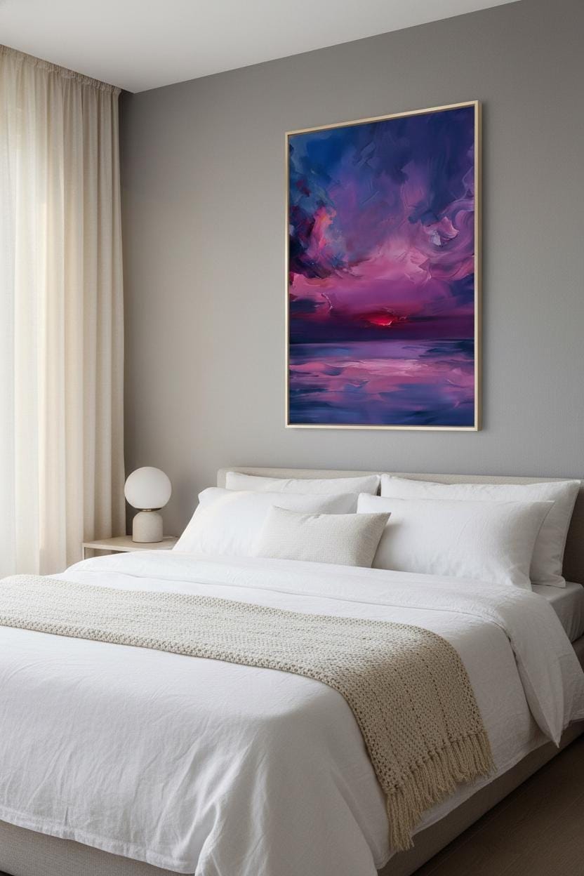 Sunset Sky Art Print - Vibrant Landscape Decor With Dramatic Cloud Formations