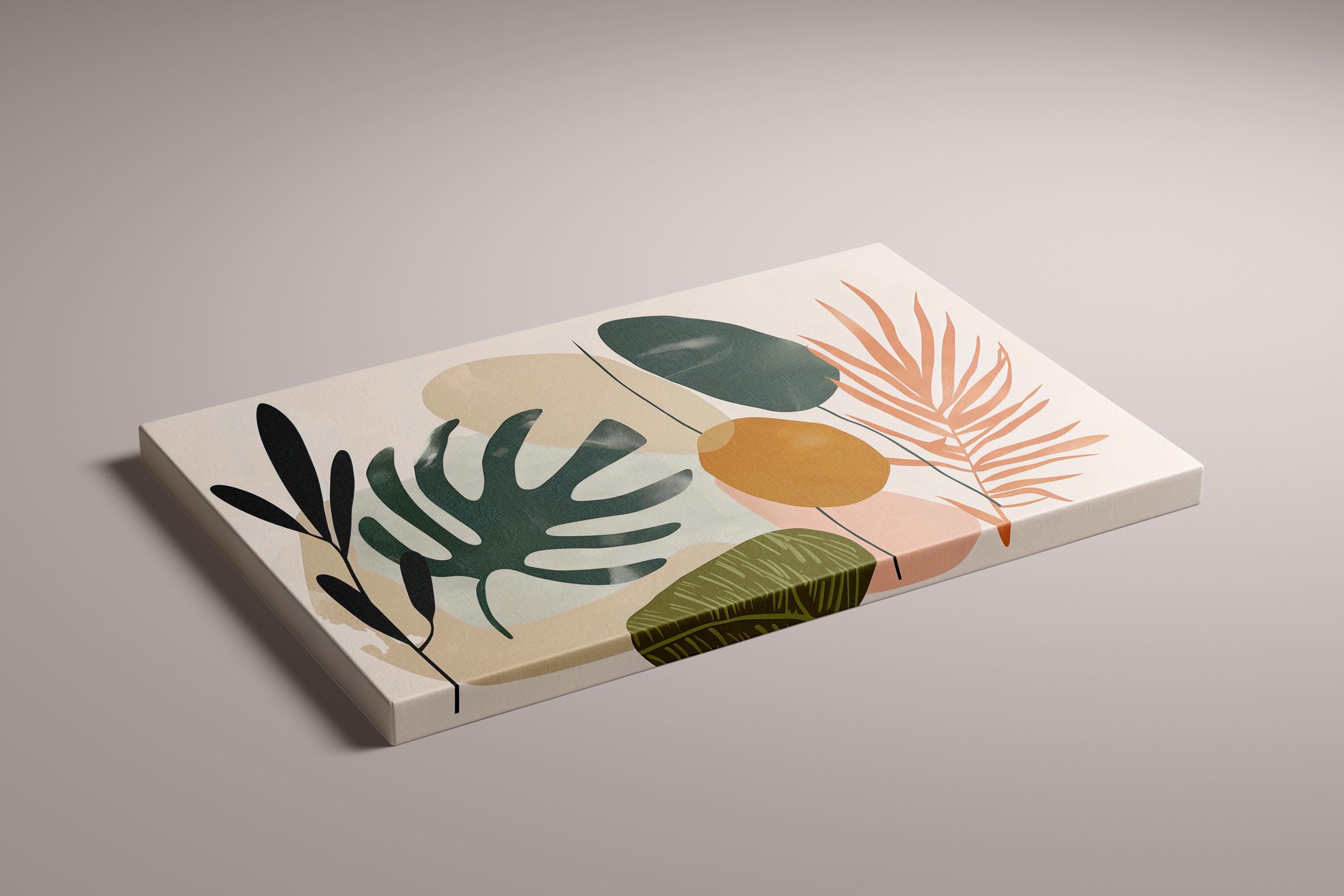 Tropical Rhythms: Mid-Century Modern Abstract Leaf Art | Boho Chic Wall Decor