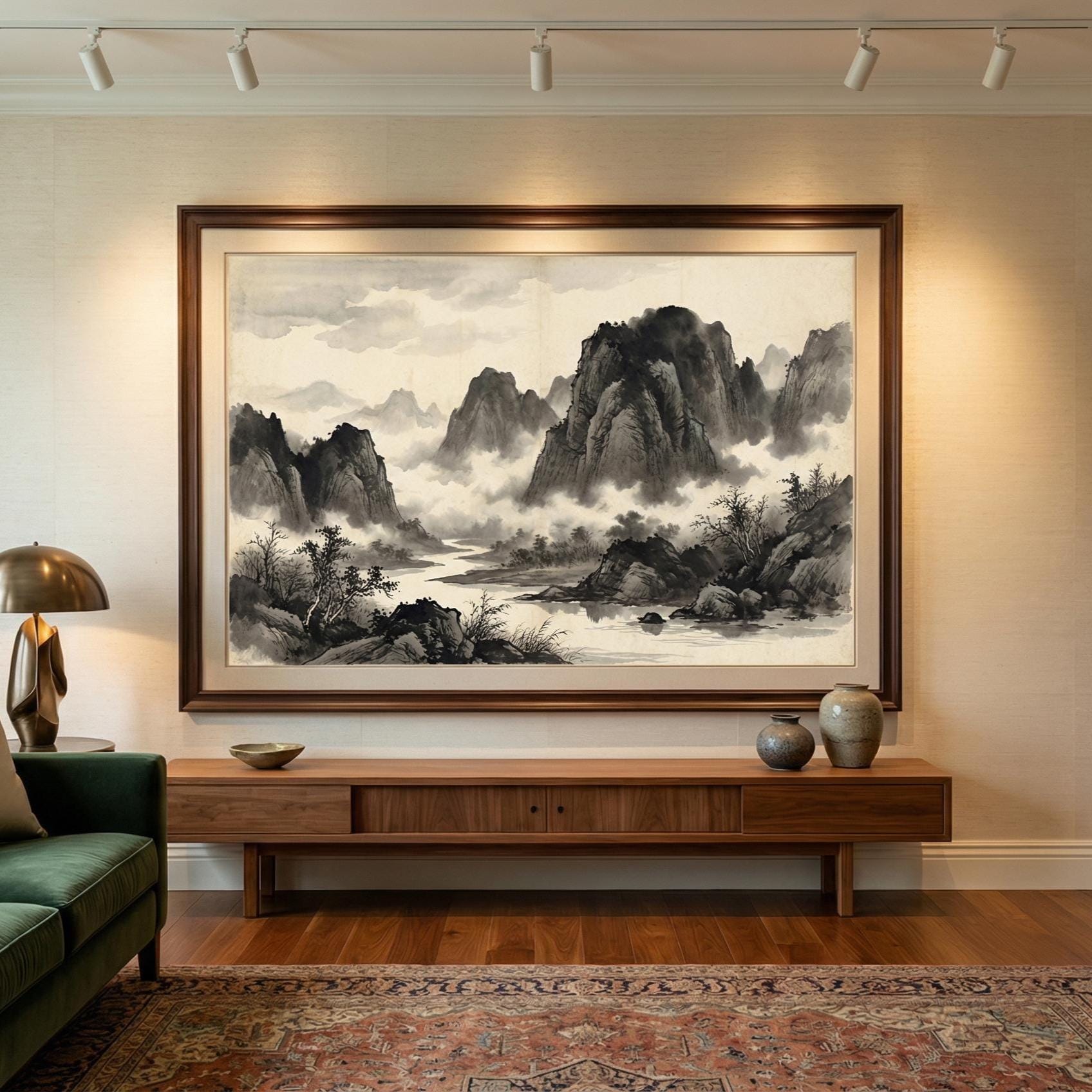 Japanese Mountain Wall Art - Nature Landscape Print for Home