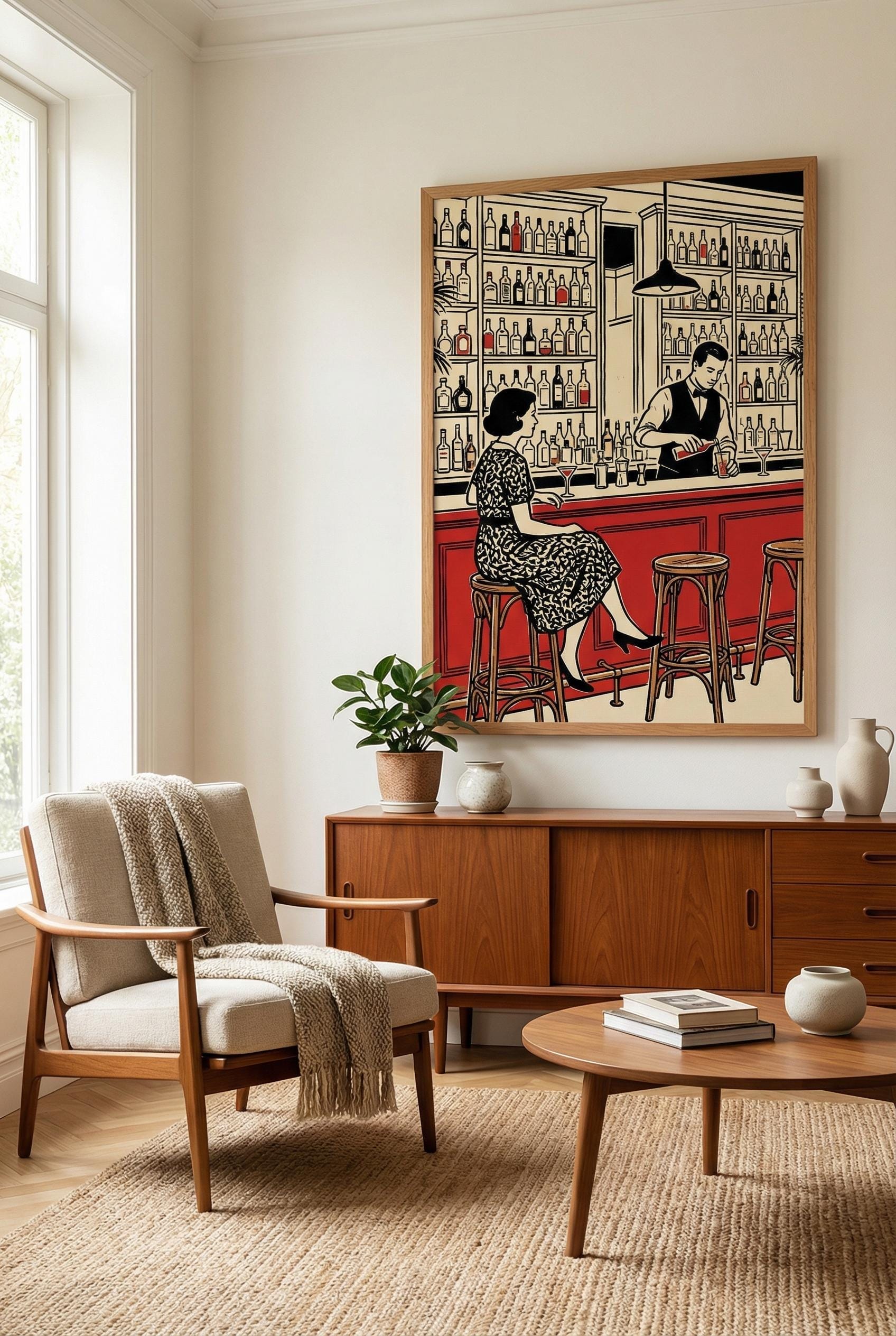 Bar Break Art Print: Home and Office Decor (Multiple Frame Choices)