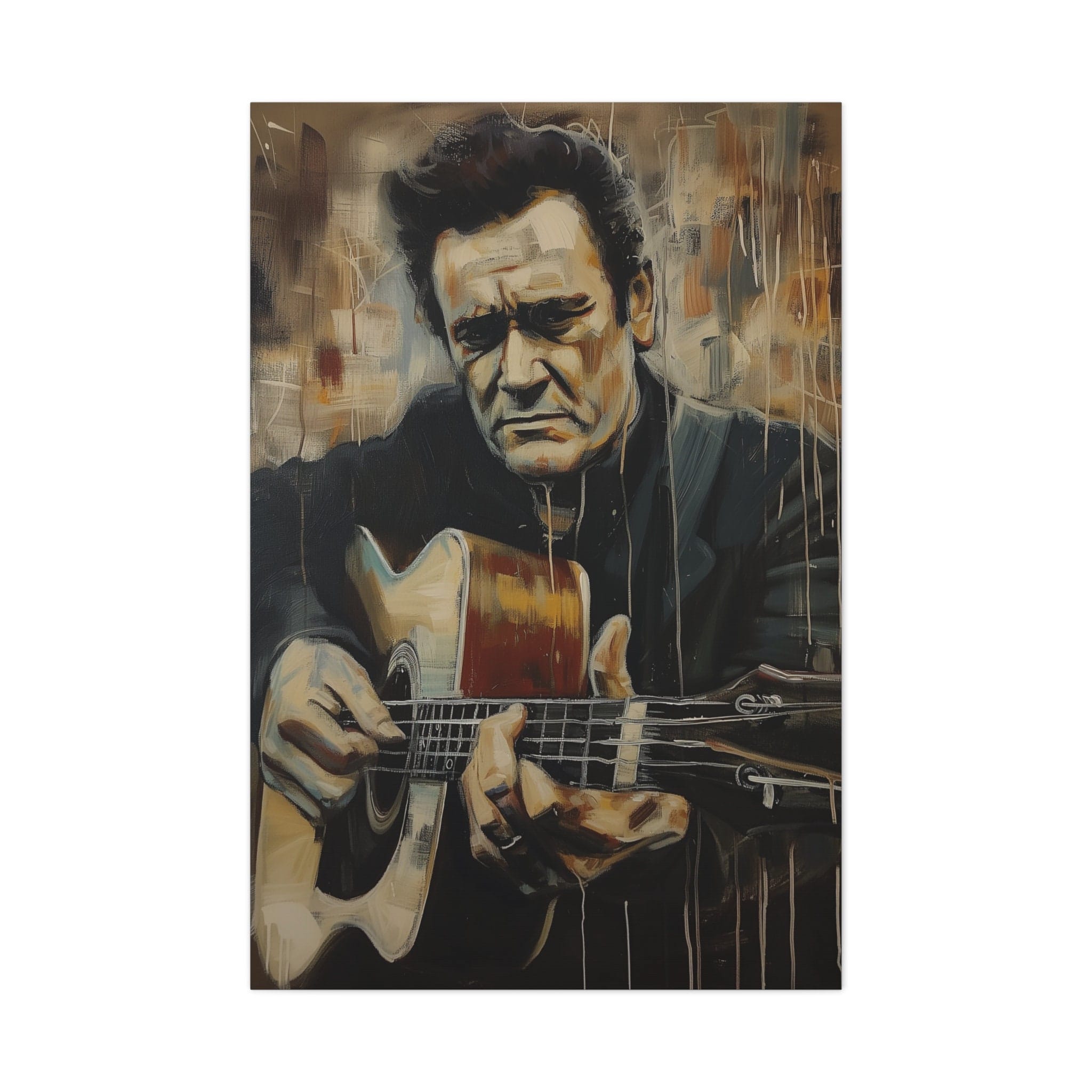 Johnny Cash Wall Art: Classic Country Star - Modern Farmhouse Canvas