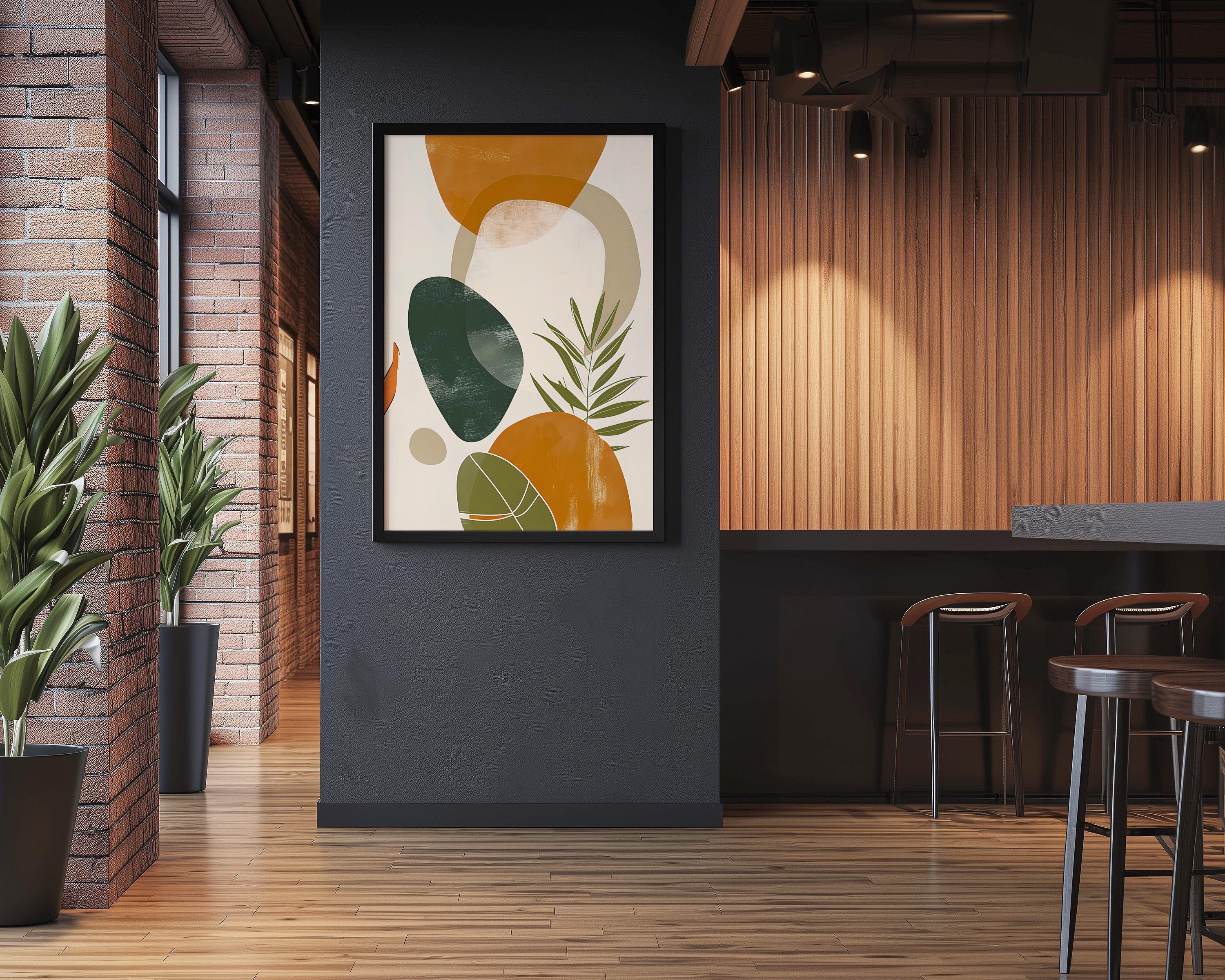Tropical Rhythms: Mid-Century Modern Abstract Leaf Art | Boho Chic Wall Decor