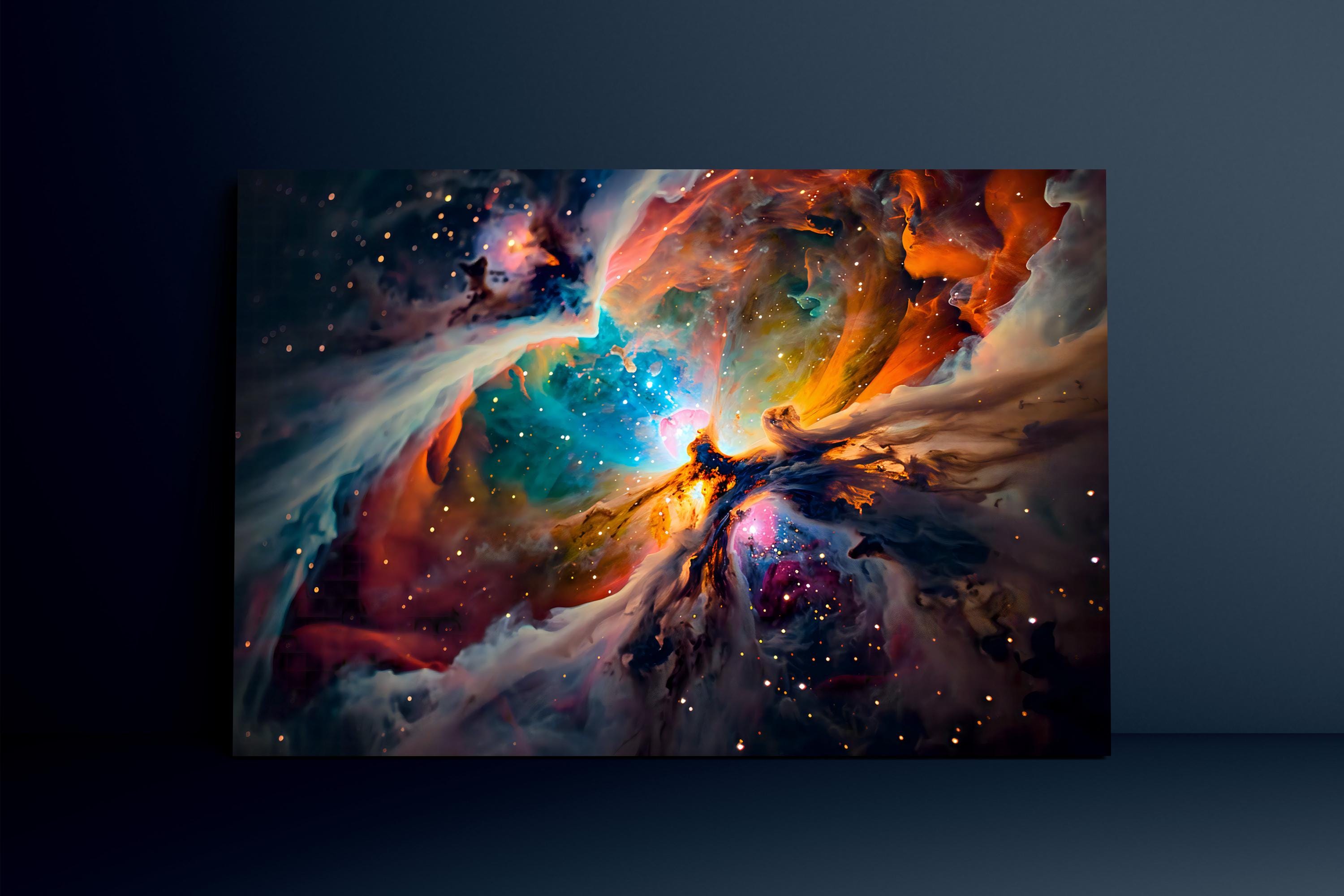 Cosmic Nebula Canvas Art: Vibrant & Ethereal Space Landscape | Modern Wall Decor