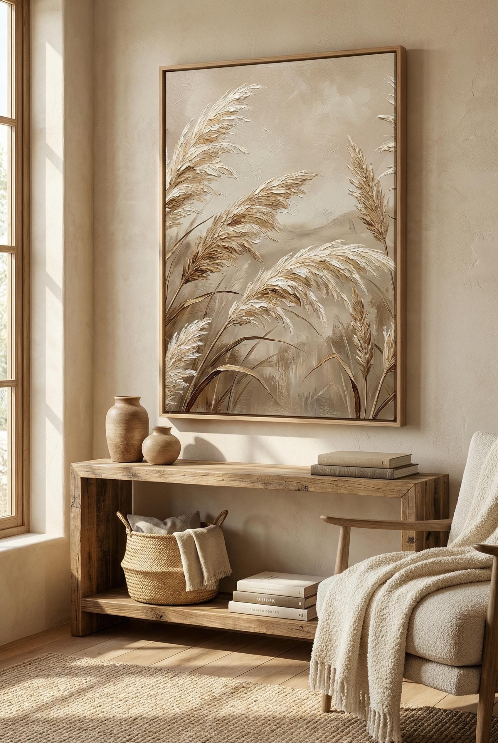 Wall Art Print: Soft Beige Landscape - Matte or Canvas Options