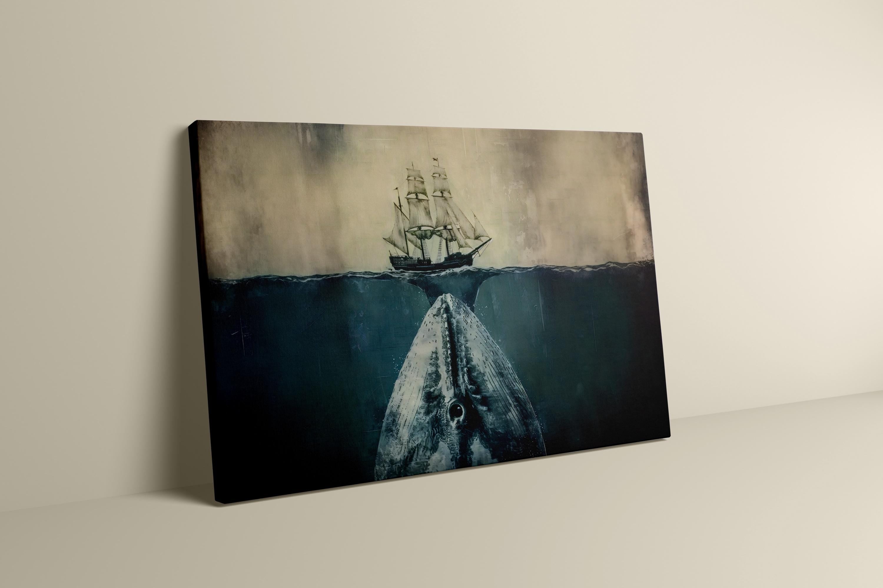 The Leviathan: Whale & Sailing Ship Art | Moody, Mysterious & Contemplative Ocean Decor