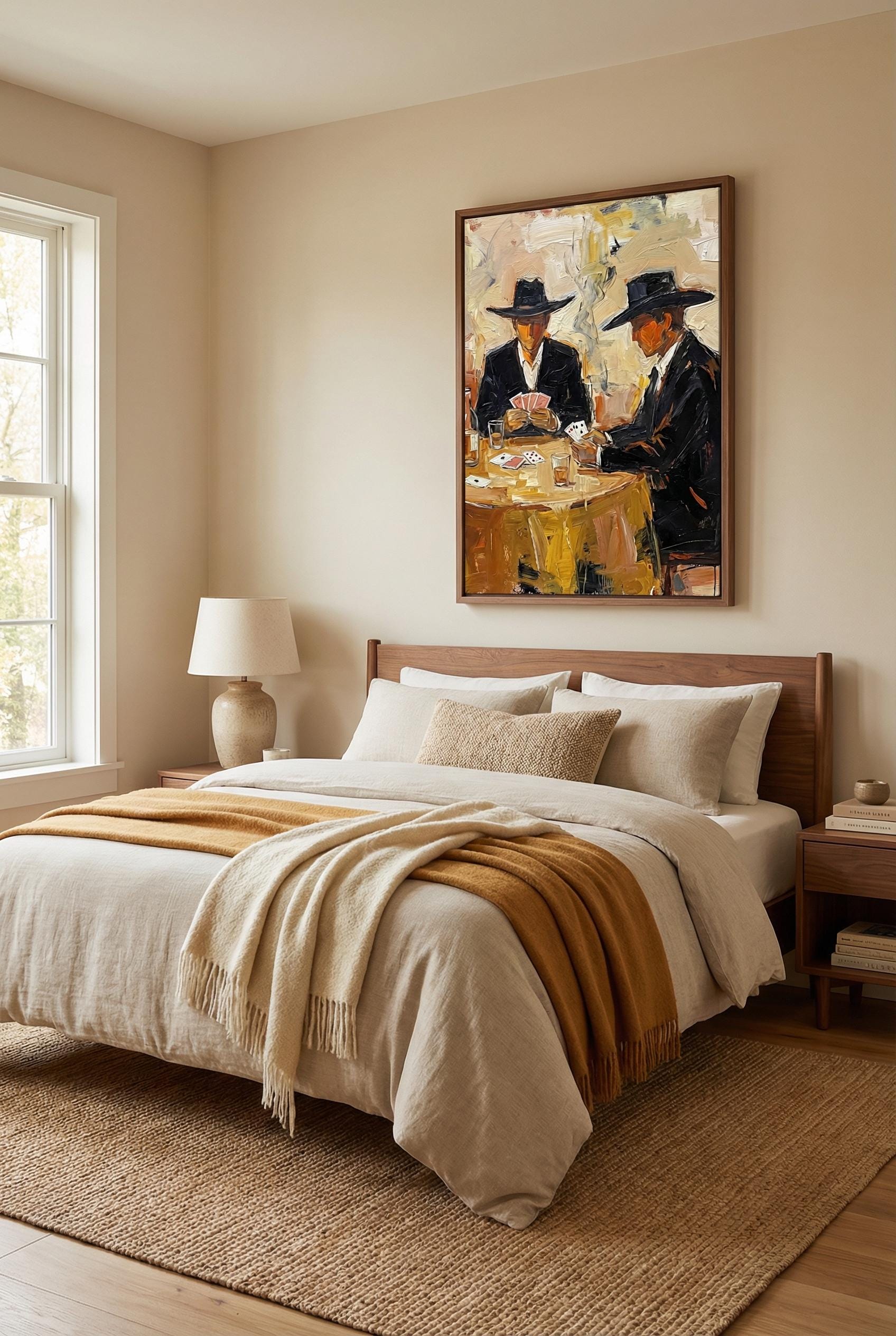 Cowboys and Card Games Wall Art: Rustic Home Decor Print