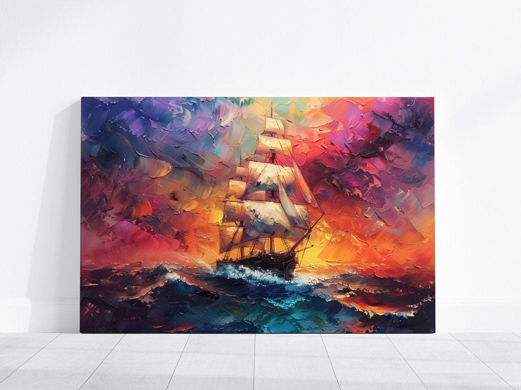 The Fire Ship: Dramatic Sailing Adventure Art | Supernatural & Otherworldly Seascape