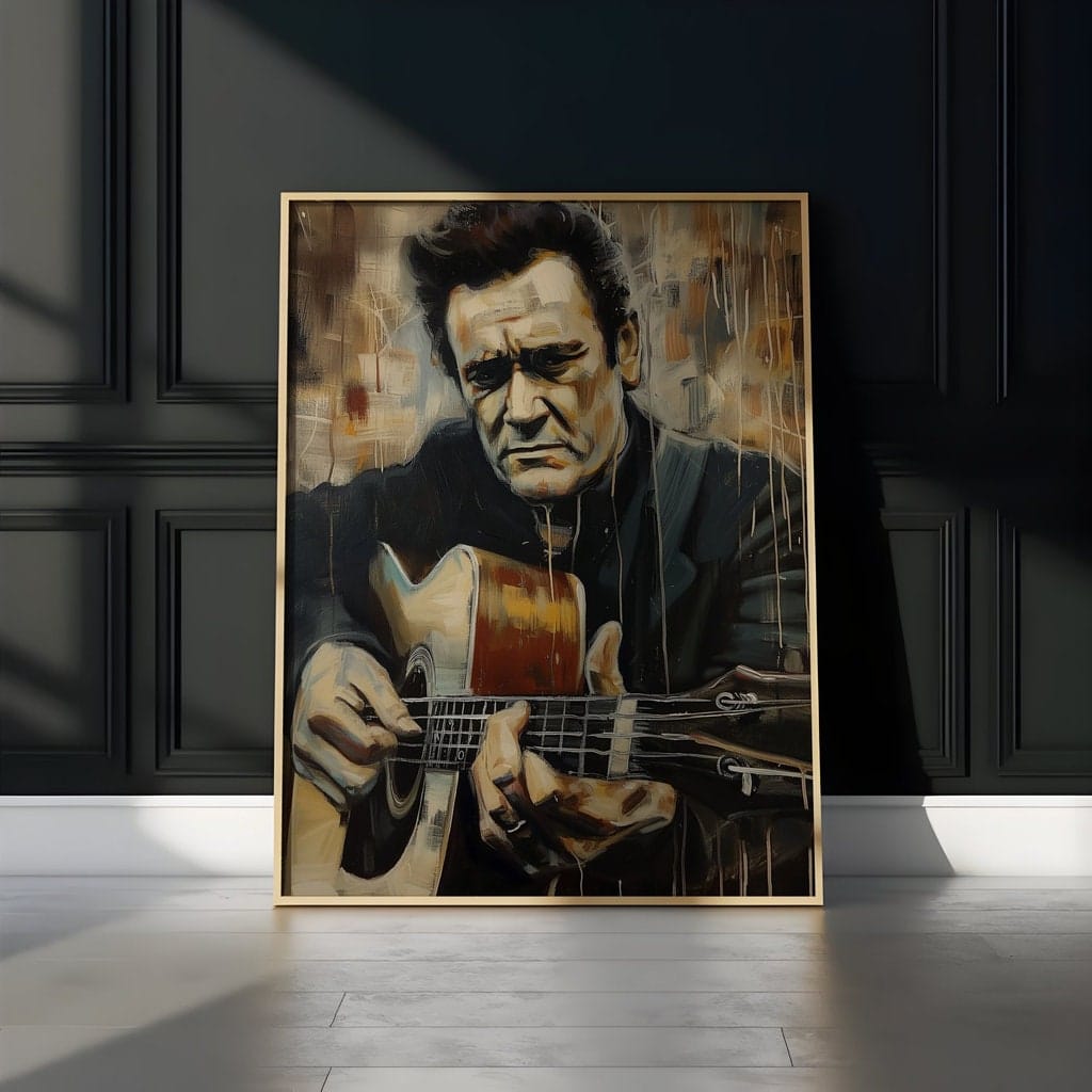 Johnny Cash Wall Art: Classic Country Star - Modern Farmhouse Canvas