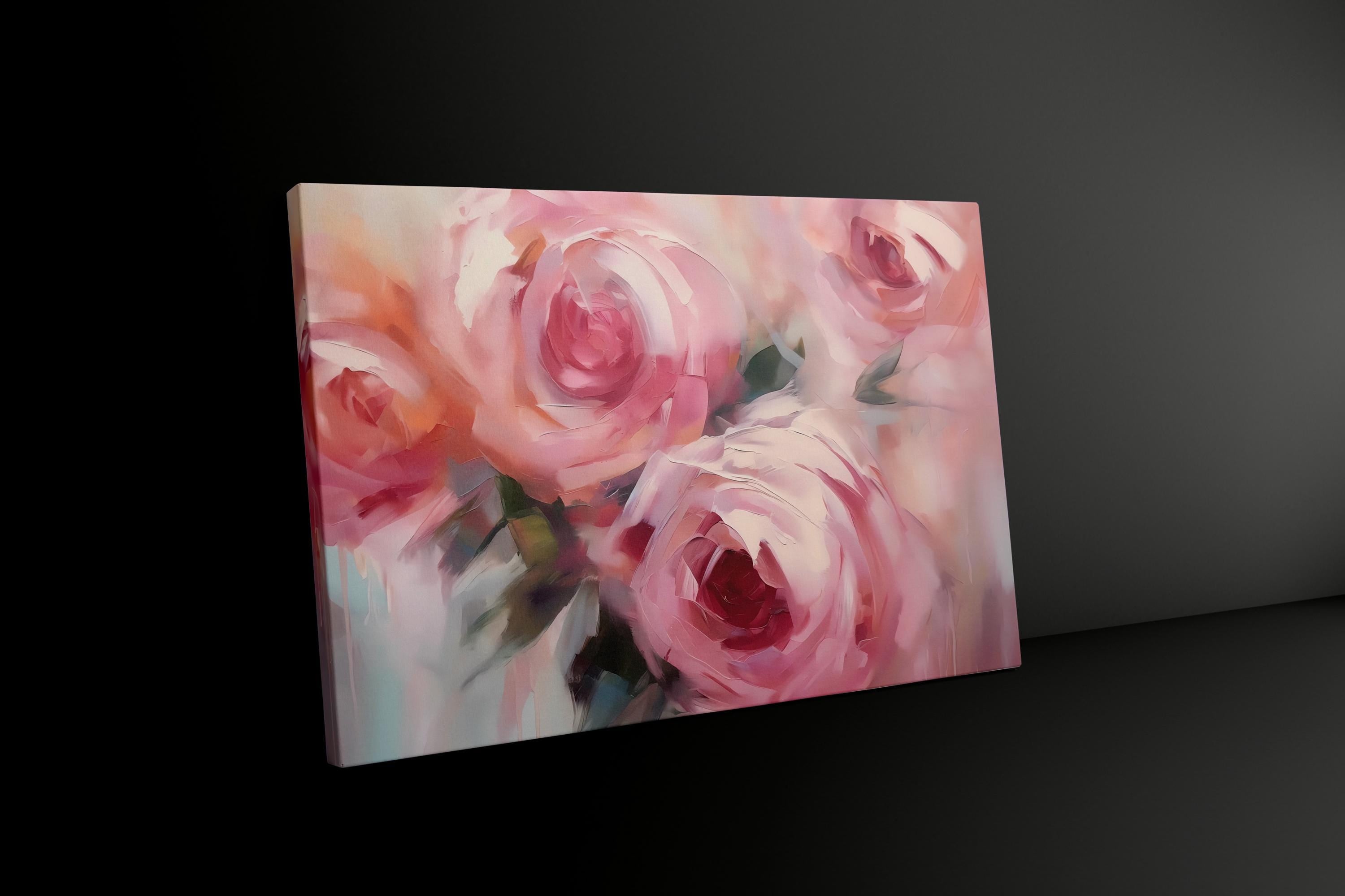 Pastel Blush: Abstract Pink Floral Art Print | Soft & Romantic Framed Wall Decor