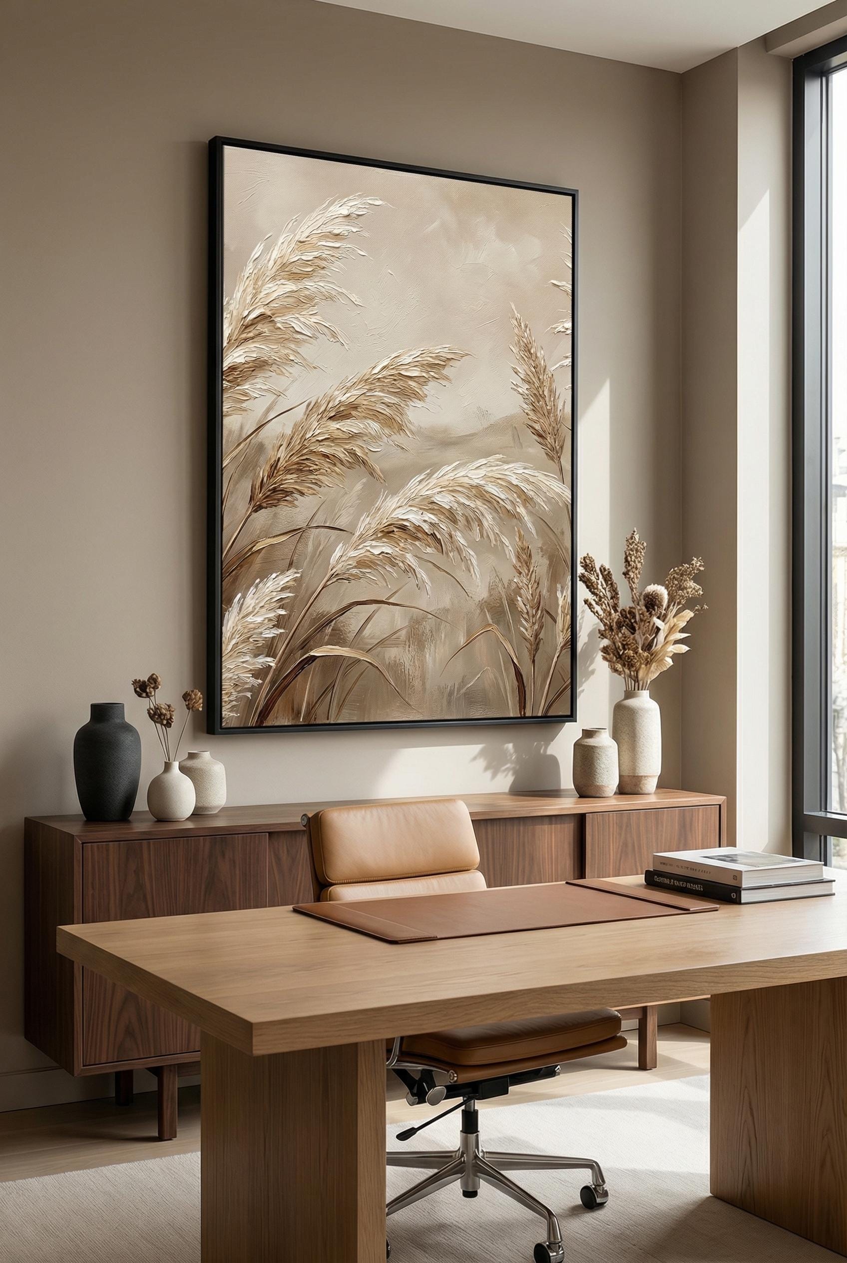 Wall Art Print: Soft Beige Landscape - Matte or Canvas Options