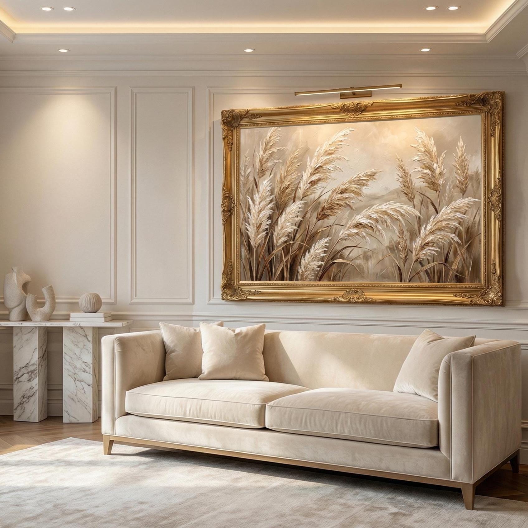 Wall Art Print: Soft Beige Landscape - Matte or Canvas Options