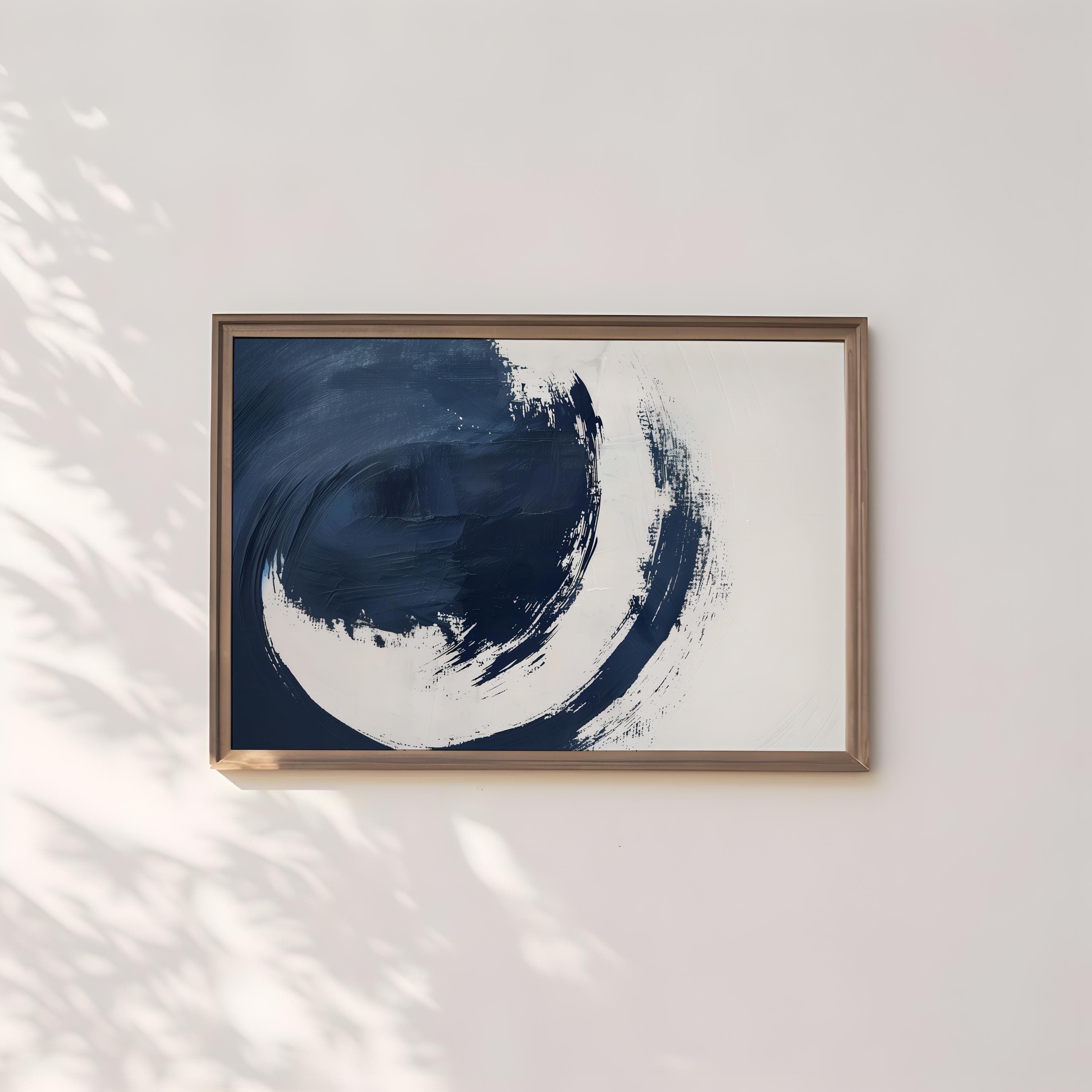 Minimalist Abstract Canvas, Dark Blue Gray Pastel (Ready to Hang)