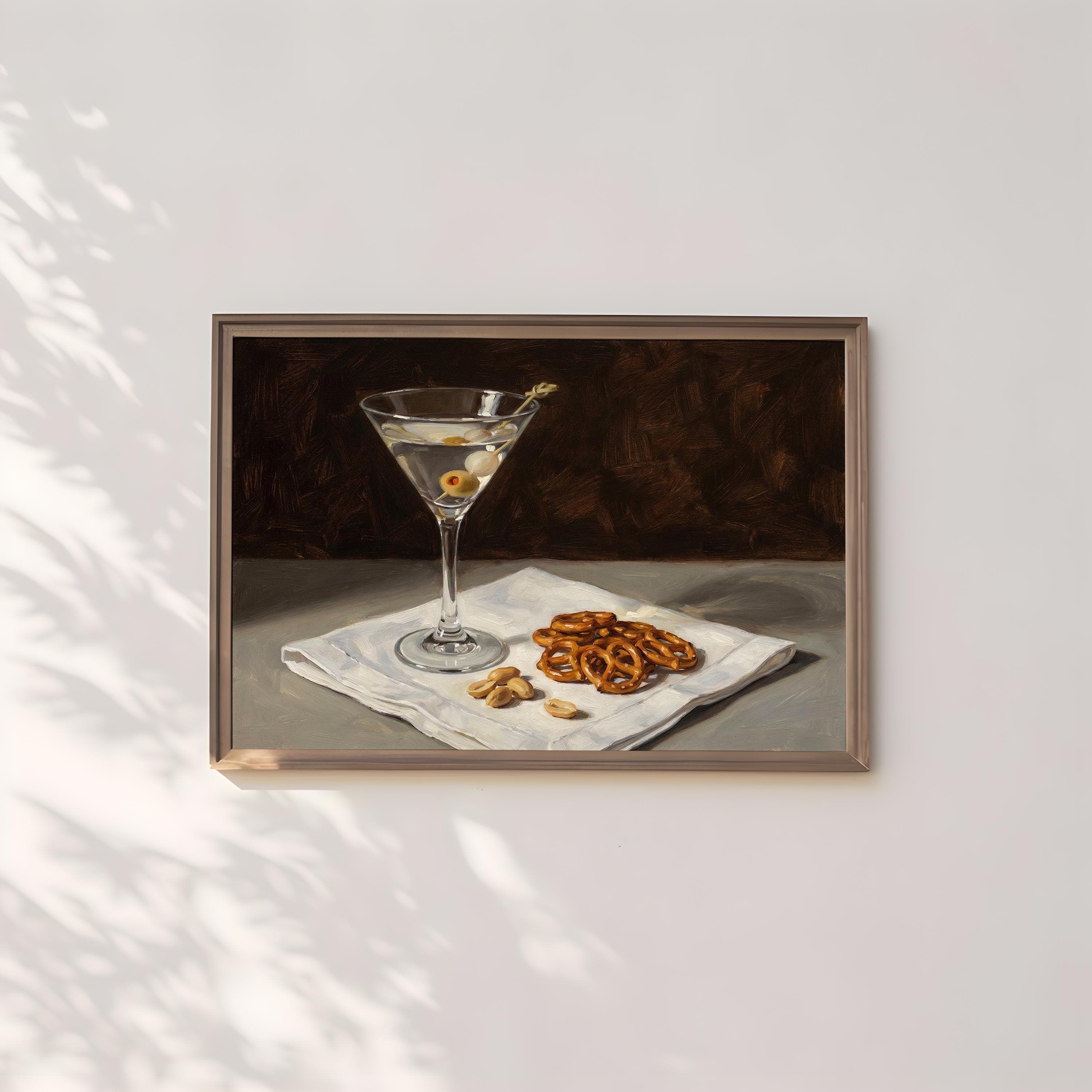 Dirty Martini Wall Decor: Moody Bar Cart Scene (Print or Canvas)