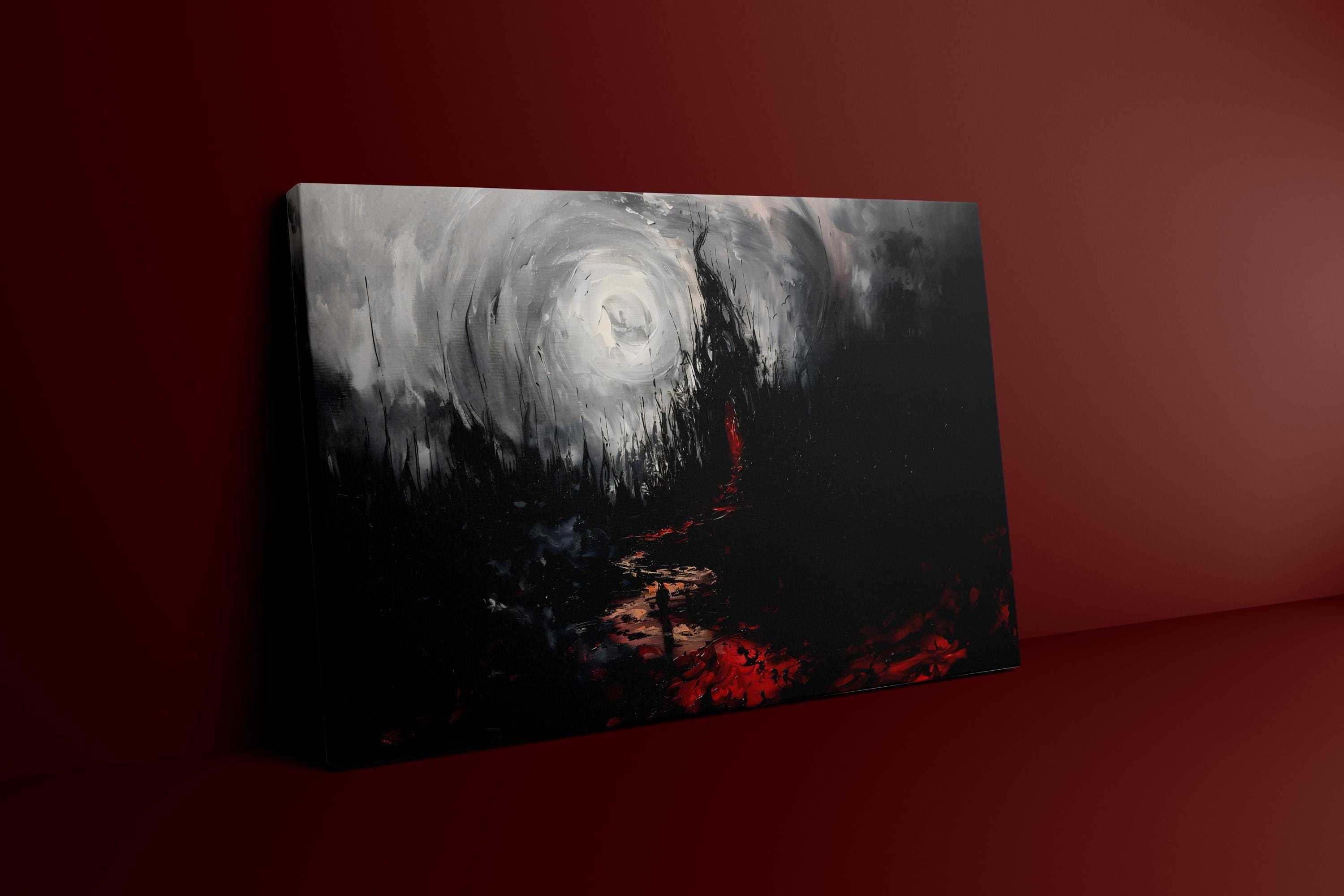 Abstract Charcoal Art: Moody Gothic Wall Decor - Dark & Intense