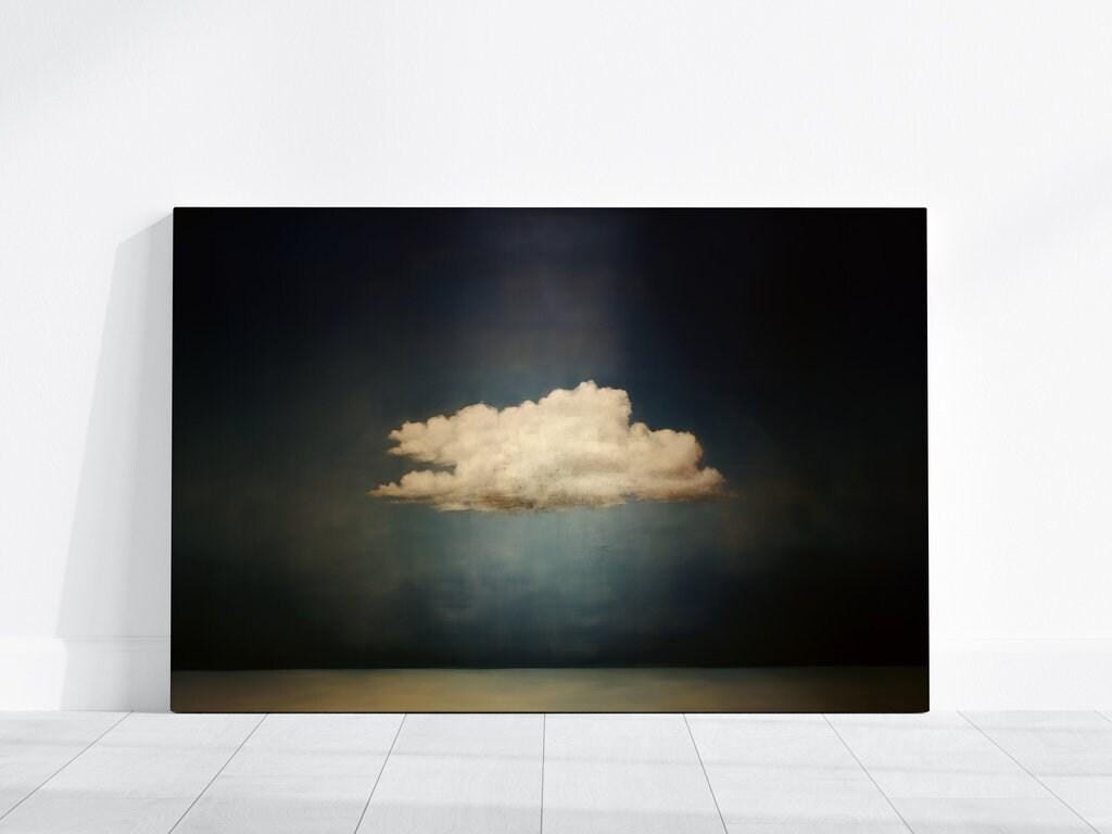 Moody Clouds Wall Art: Vintage Minimalist Print (Muted Palette)