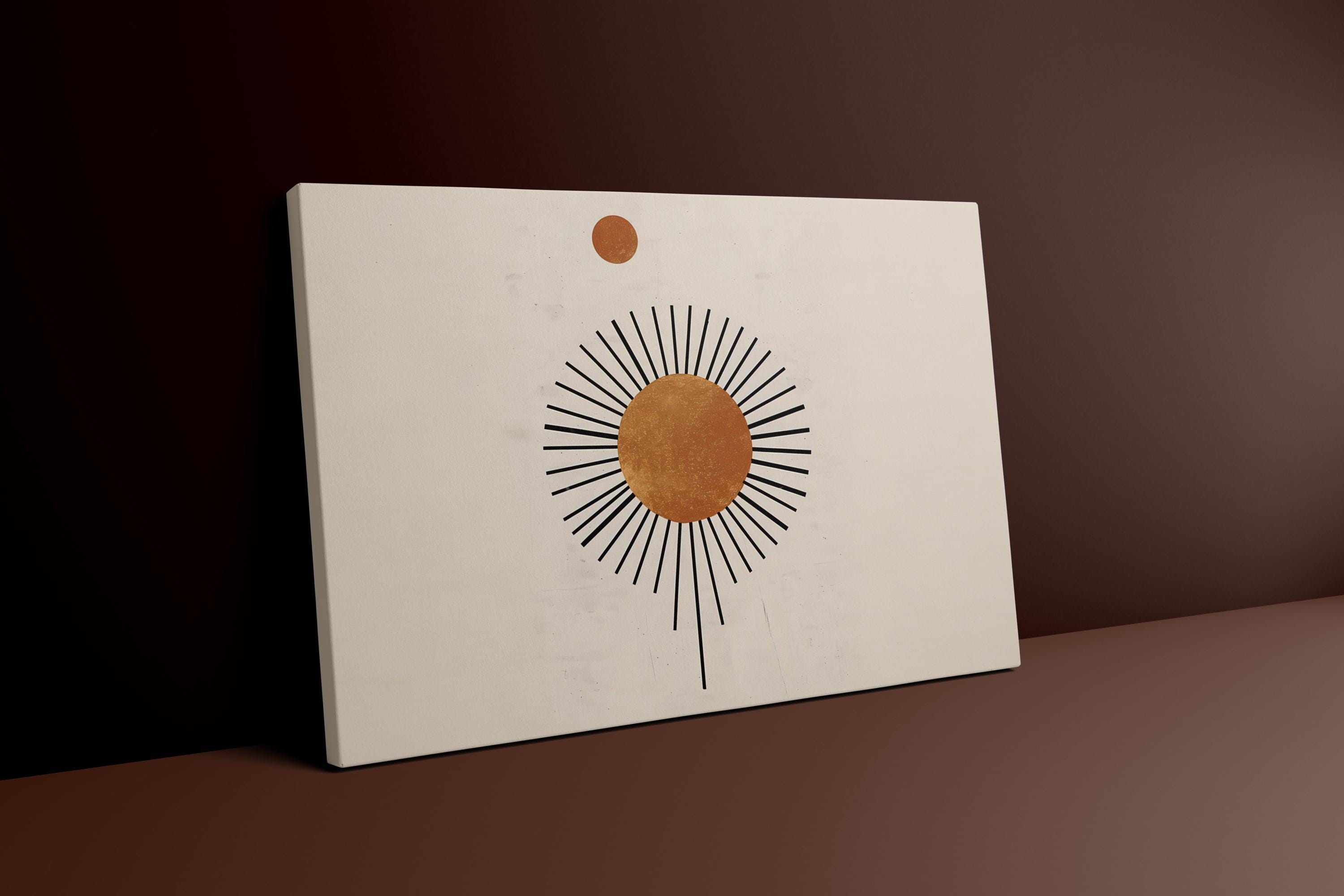 Abstract Sun Illustration: Boho Geometric Design - Minimalist Wall Art