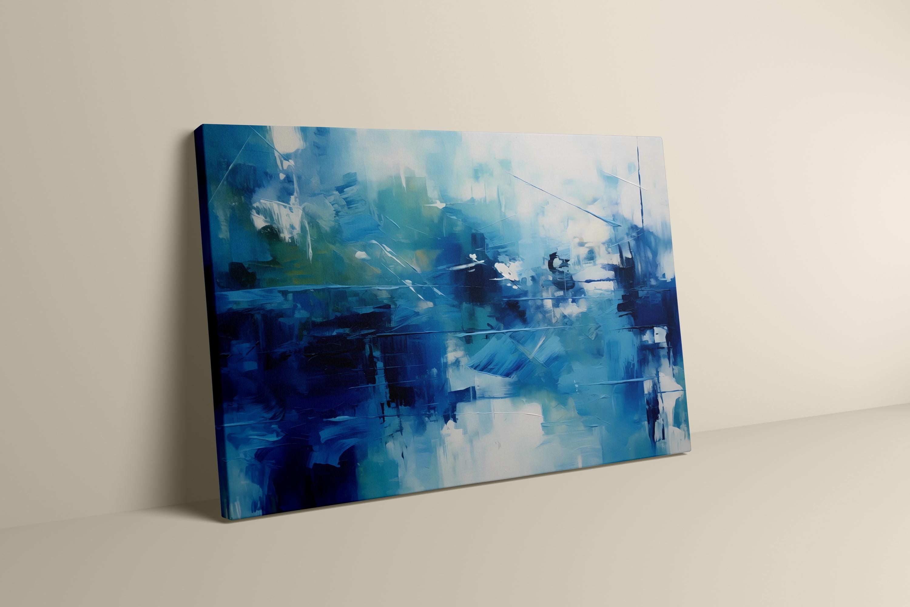 The Blue Deep: Modern Expressionist Abstract Art | Serene & Dynamic Blue Wall Decor