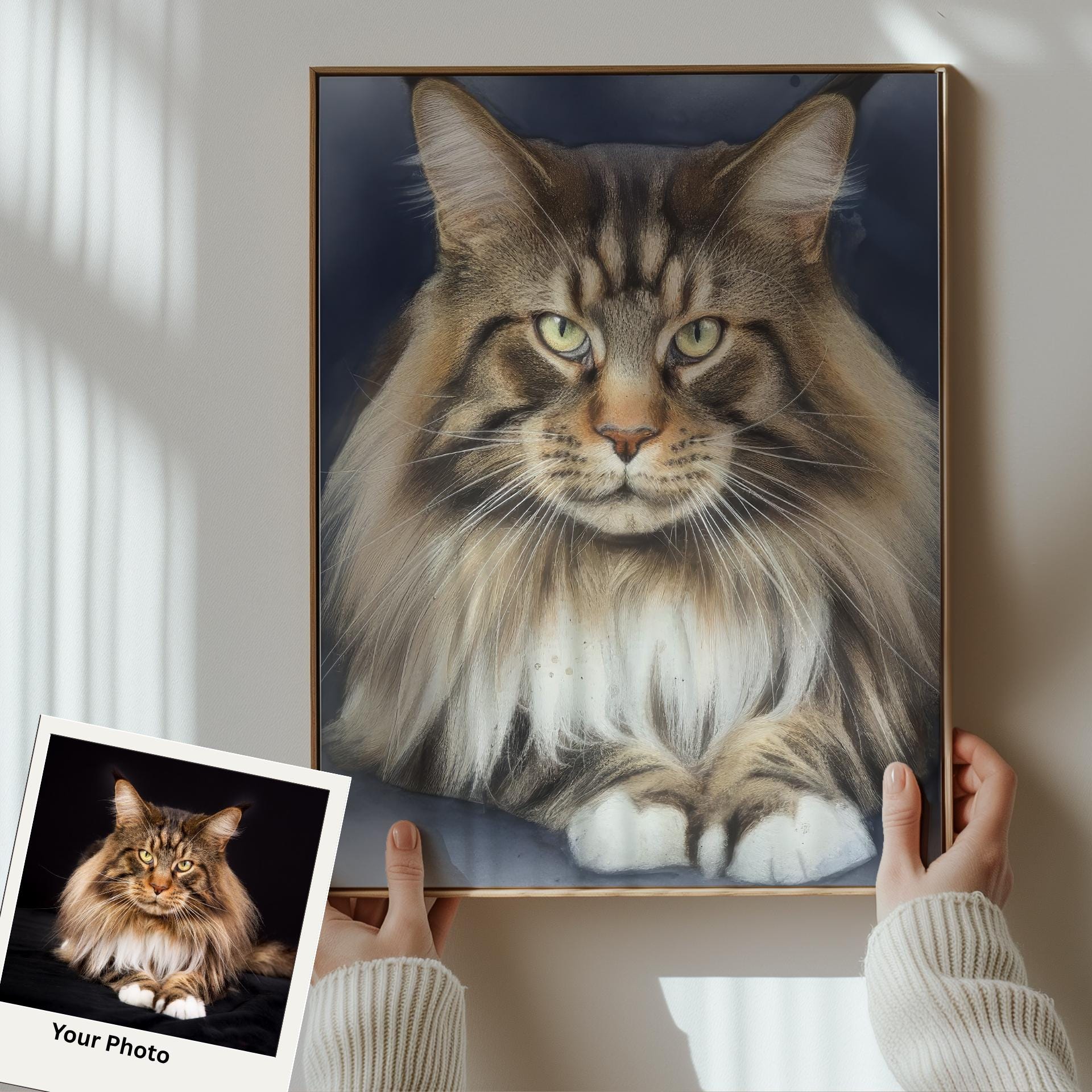 Cat Portrait Artwork: Personalized Watercolor or Matte Print - From Your Photo