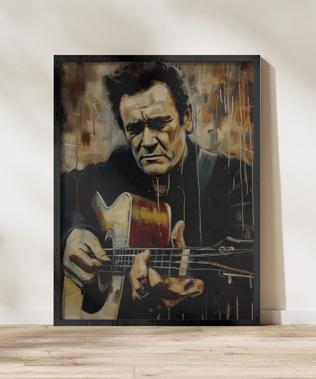 Johnny Cash Wall Art: Classic Country Star - Modern Farmhouse Canvas