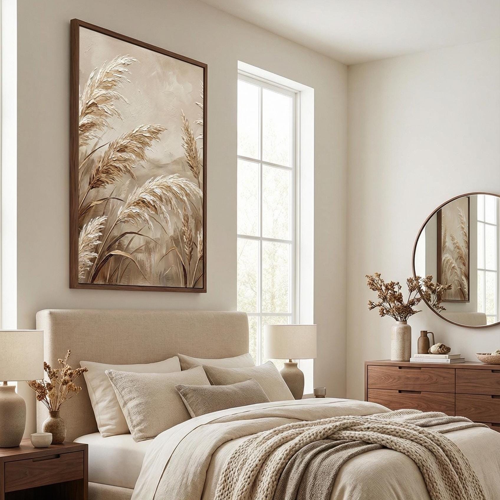 Wall Art Print: Soft Beige Landscape - Matte or Canvas Options