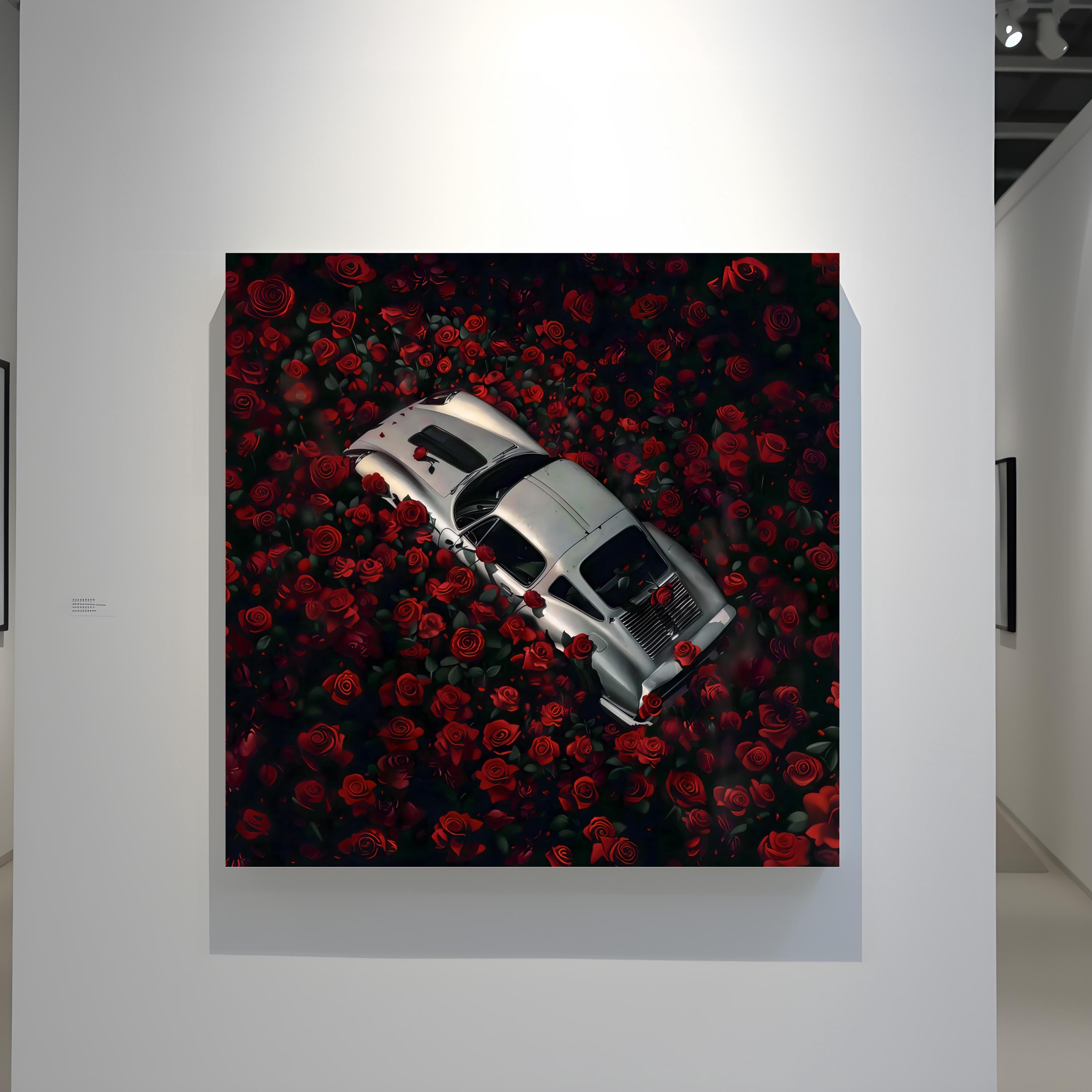 The Last Love Affair: Moody Vintage Car & Red Roses Art | Dark, Romantic & Cinematic Decor