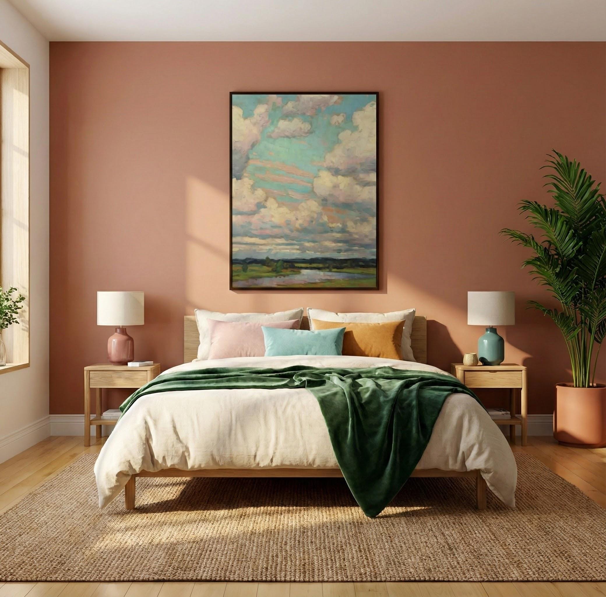 Impressionist Colorful Clouds Print - Soft Colors, Matte Finish