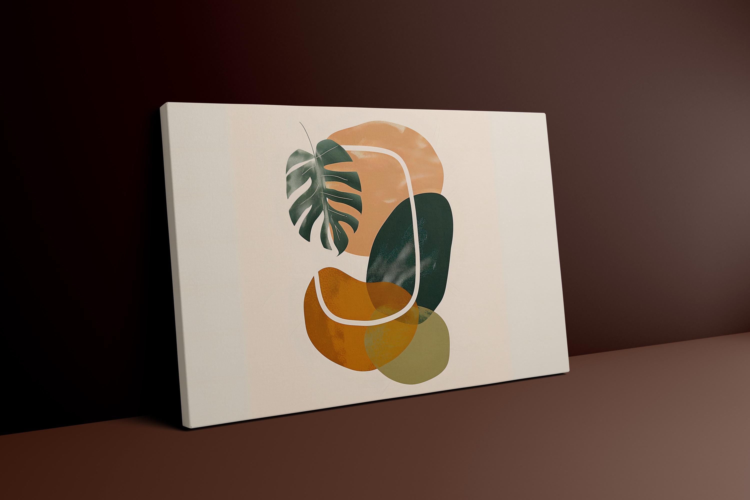 Tropical Rhythms: Mid-Century Modern Abstract Leaf Art | Boho Chic Wall Decor