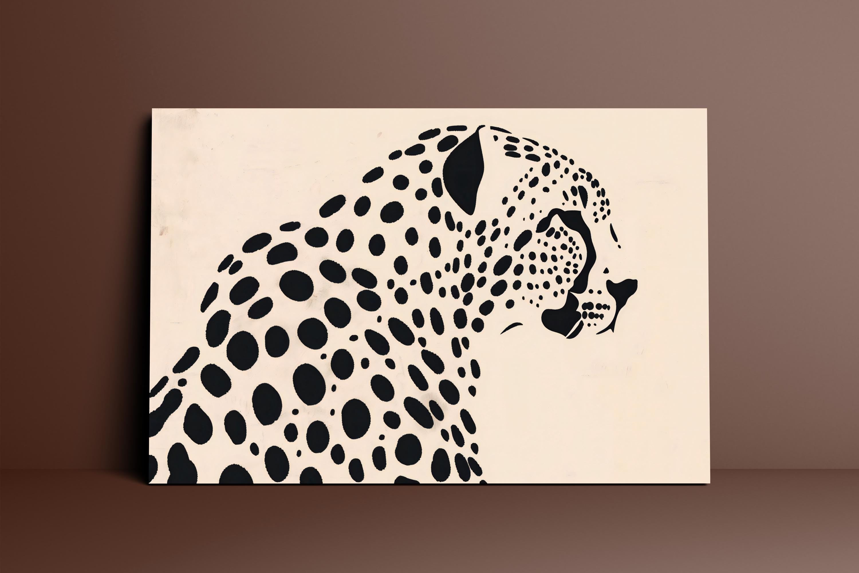 The Patterned Soul: Minimalist Black & White Leopard Art | Modern & Graphic Wildlife Decor