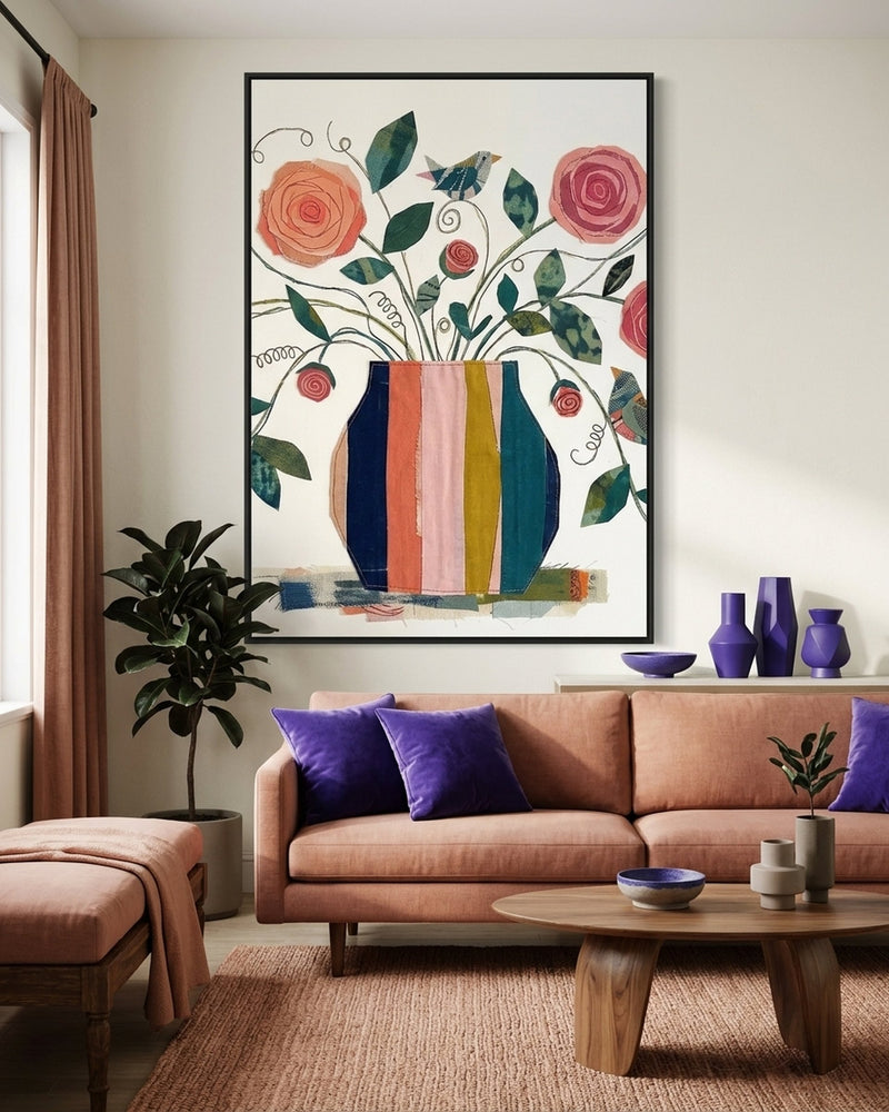 Colorful Floral Collage Art Print