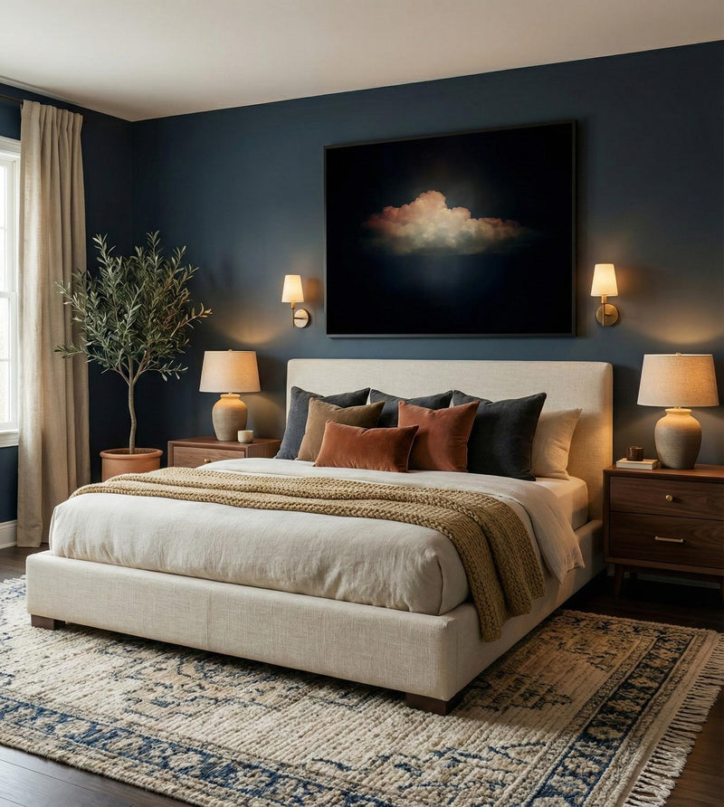 Vintage Moody Clouds Wall Art - Serene Minimalist Decor