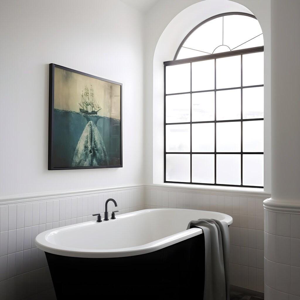 The Leviathan: Whale & Sailing Ship Art | Moody, Mysterious & Contemplative Ocean Decor