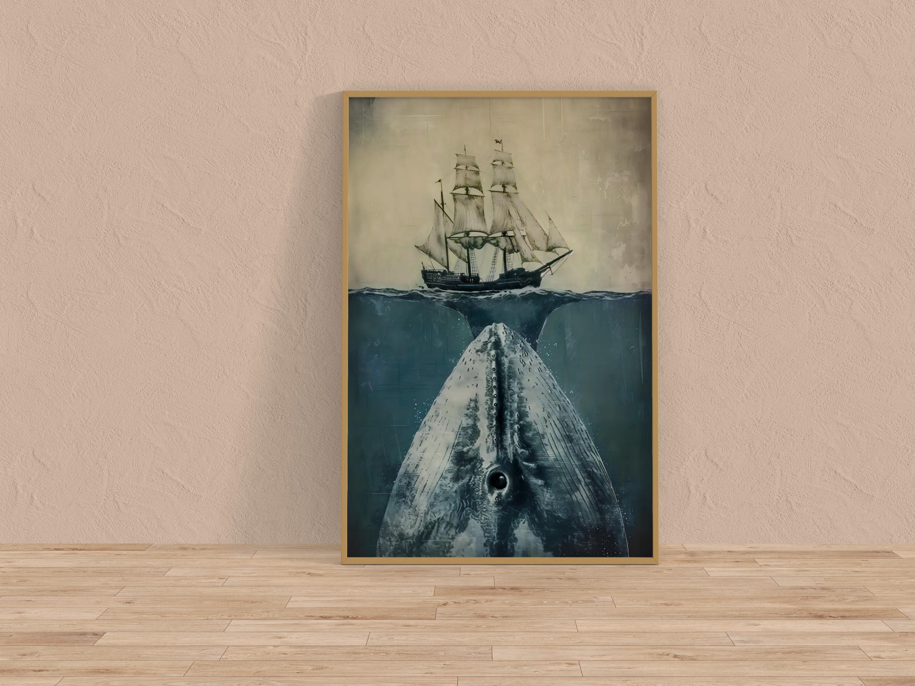 The Leviathan: Whale & Sailing Ship Art | Moody, Mysterious & Contemplative Ocean Decor