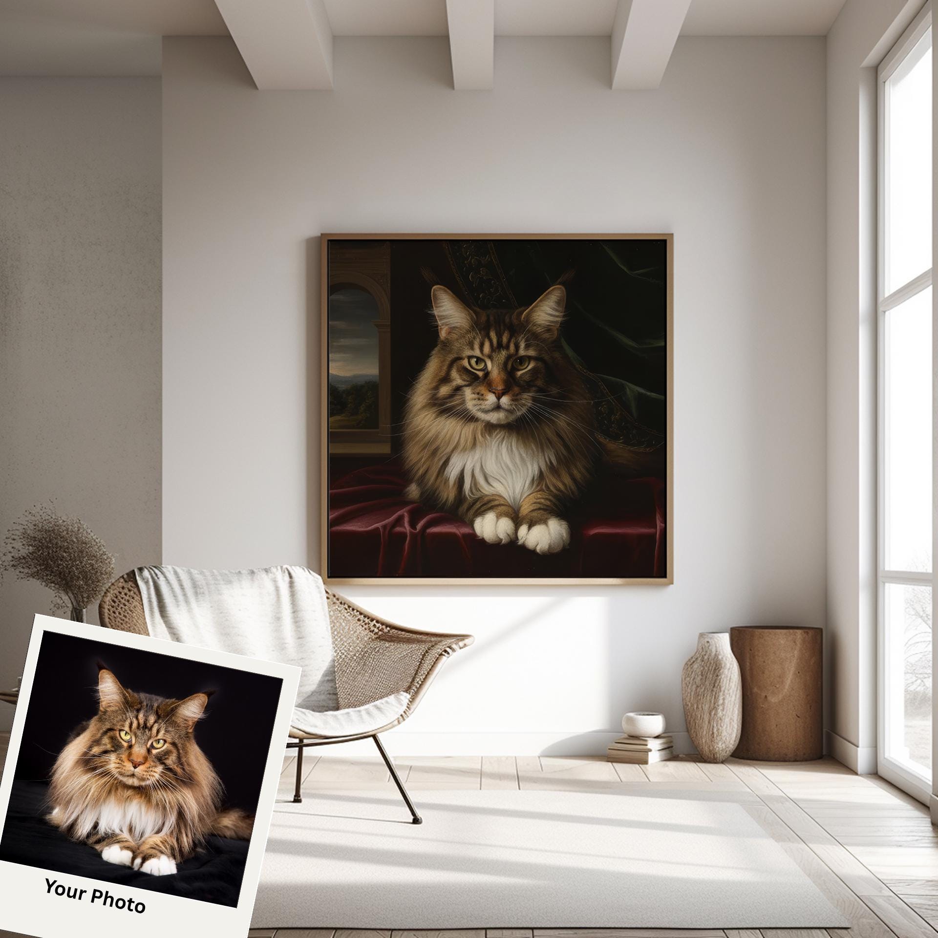 Cat Portrait Artwork: Personalized Watercolor or Matte Print - From Your Photo