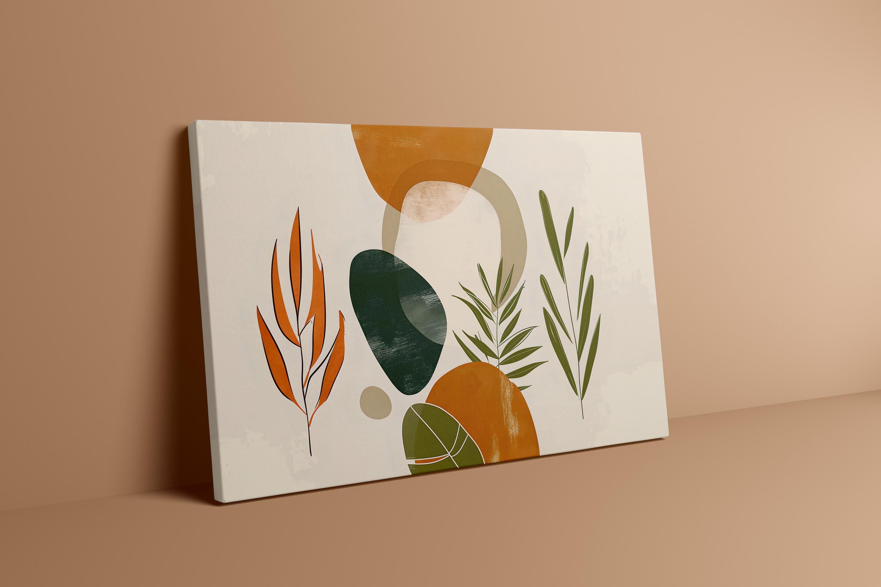 Tropical Rhythms: Mid-Century Modern Abstract Leaf Art | Boho Chic Wall Decor