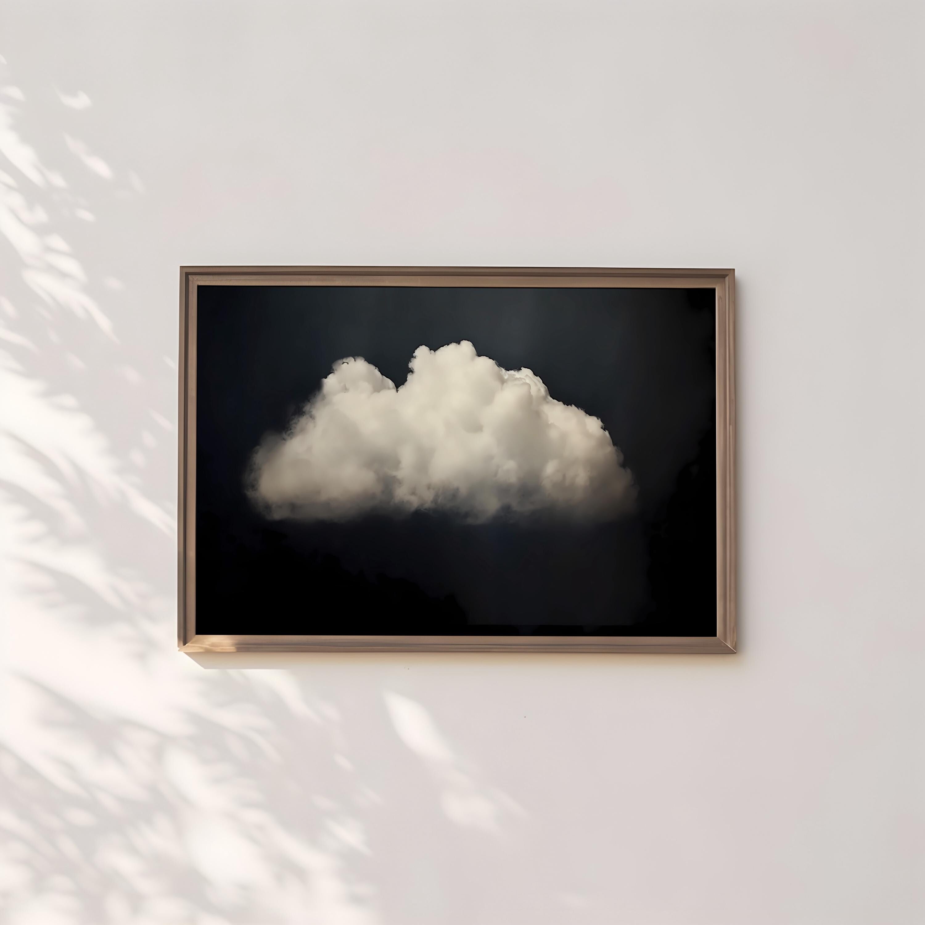Shadow & Light: Vintage Moody Cloud Art Print | Minimalist Framed Wall Decor