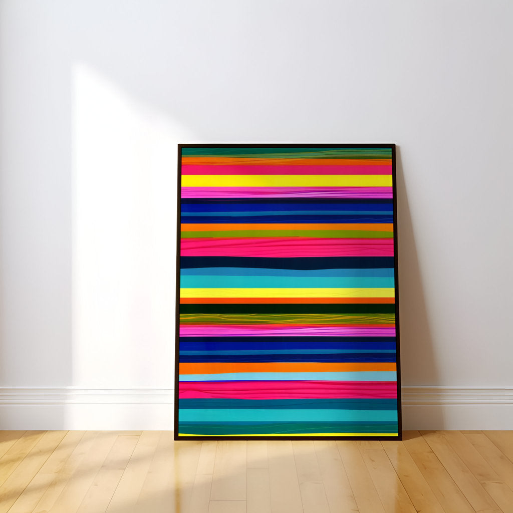 Vibrant Harmony: Modern Abstract Striped Canvas Art | Bold & Colorful Wall Decor