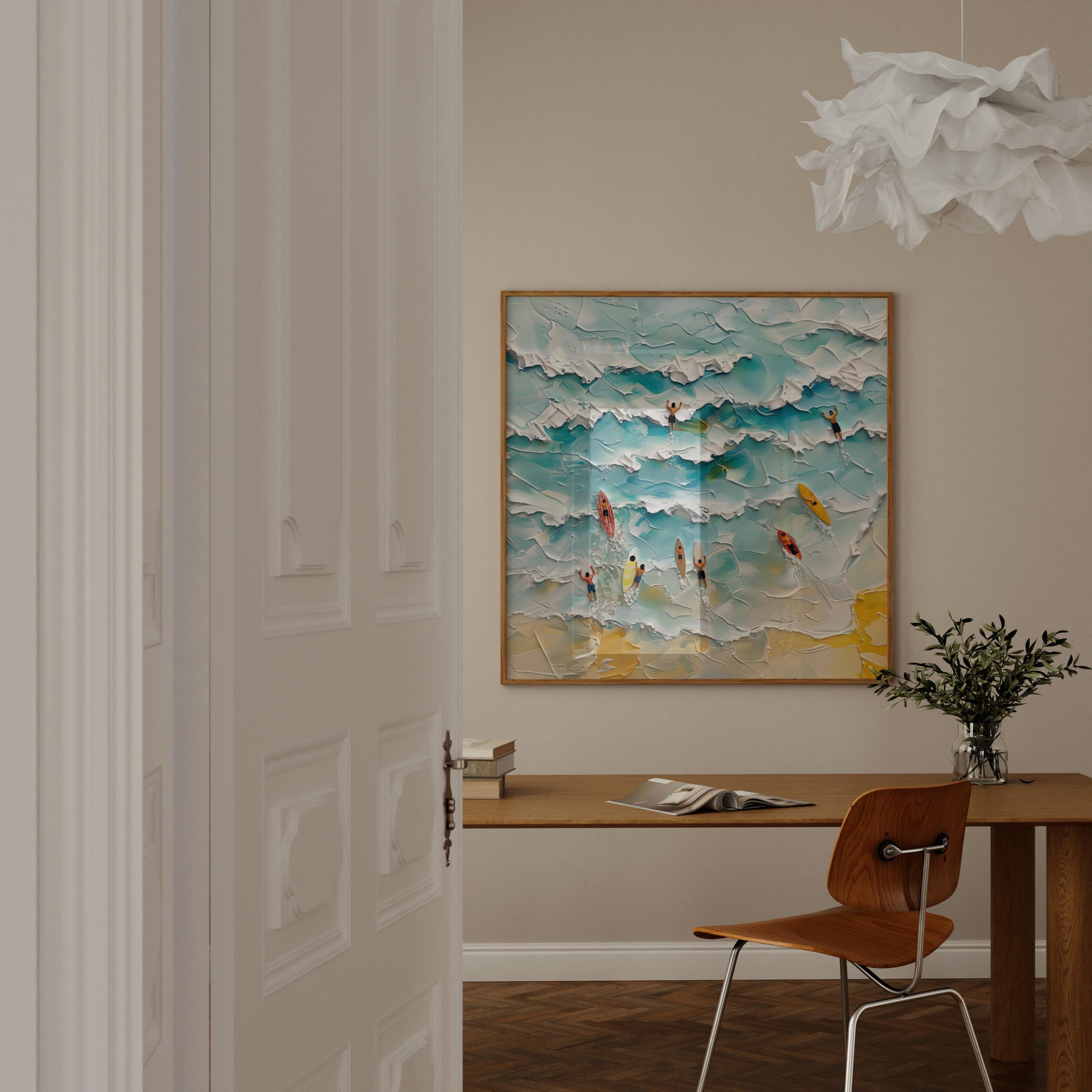 The Summer Pulse: Abstract Surfing & Ocean Art | Modern Minimalist Coastal Wall Decor