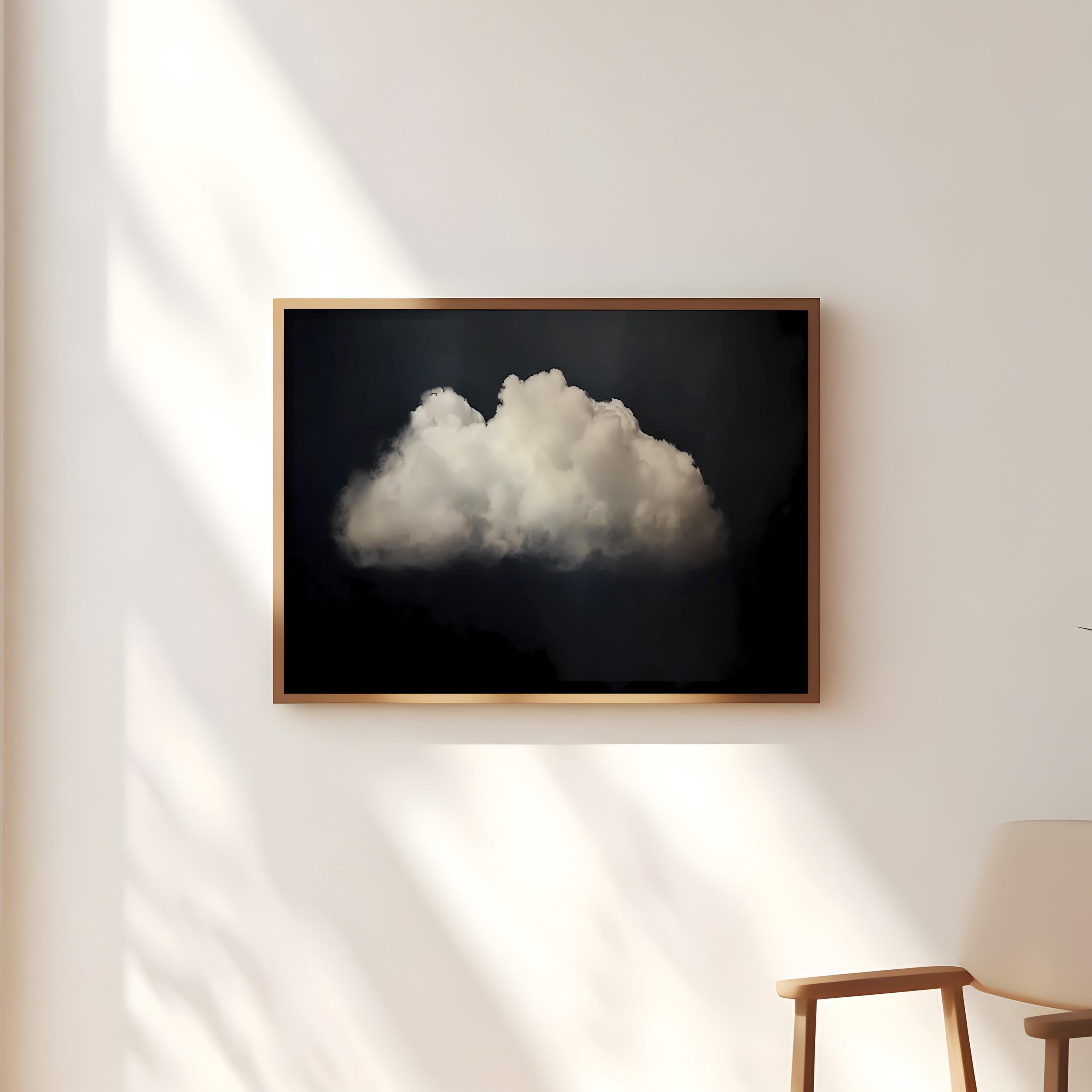 Shadow & Light: Vintage Moody Cloud Art Print | Minimalist Framed Wall Decor