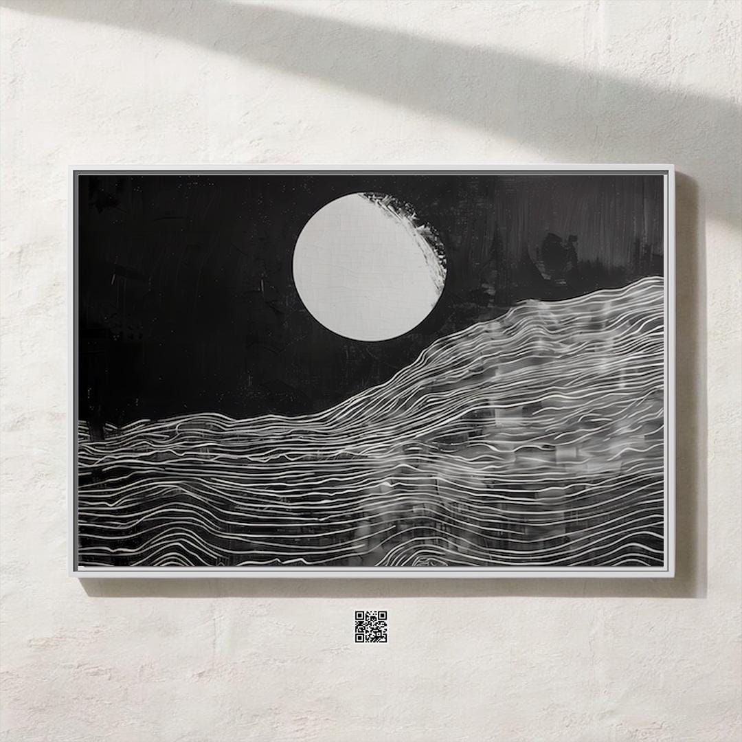Celestial Balance: Abstract Sun and Moon Art Print | Modern Minimalist Boho Wall Decor
