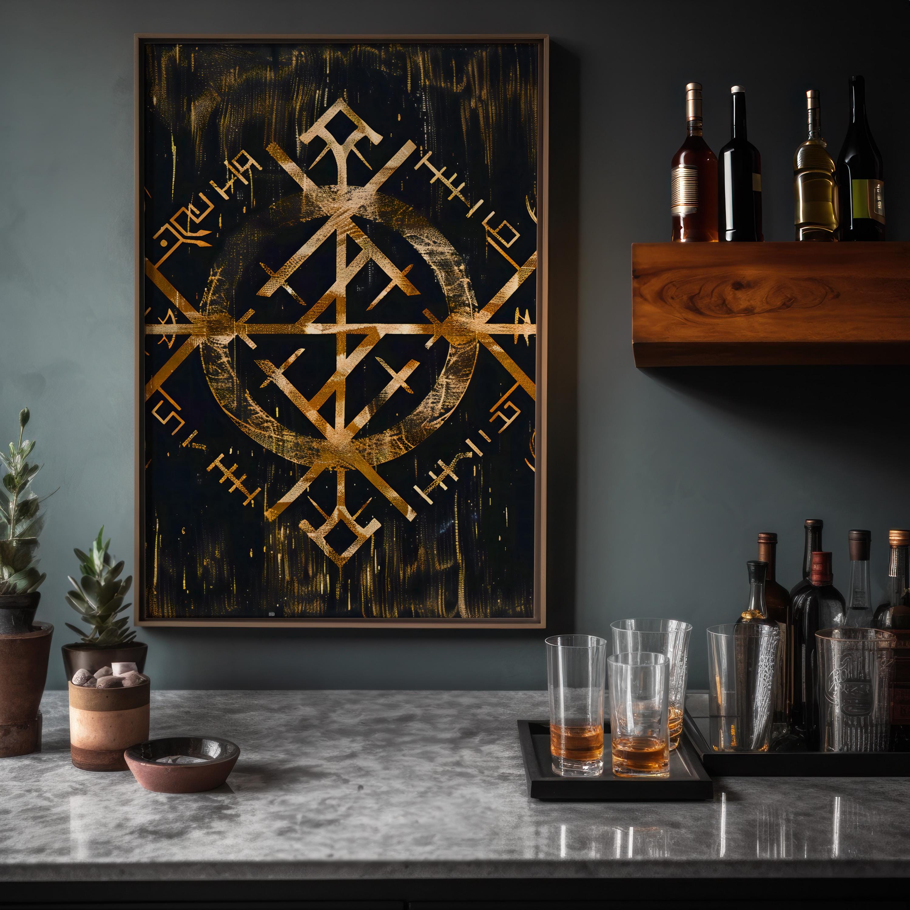 The Golden Sigil: Mystical Esoteric Symbol Art | Dark Academia & Occult Wall Decor