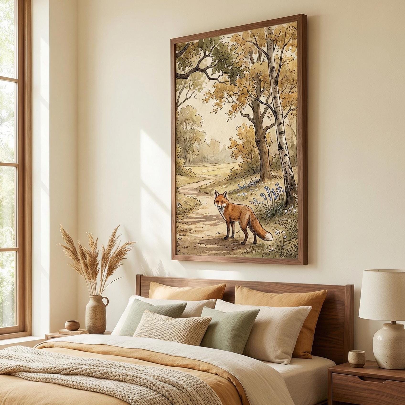 Art Print: Fox and Wine Glass - Matte, Canvas, Framed