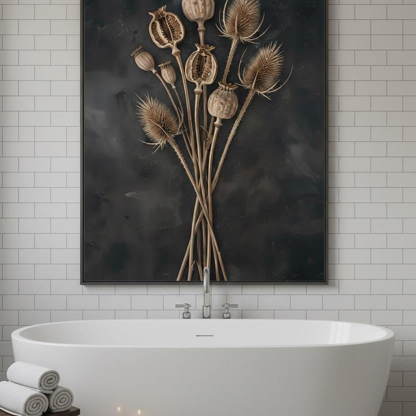 Vintage Botanical Wall Art - Dried Seed Pod Print | Cottagecore Wall Decor